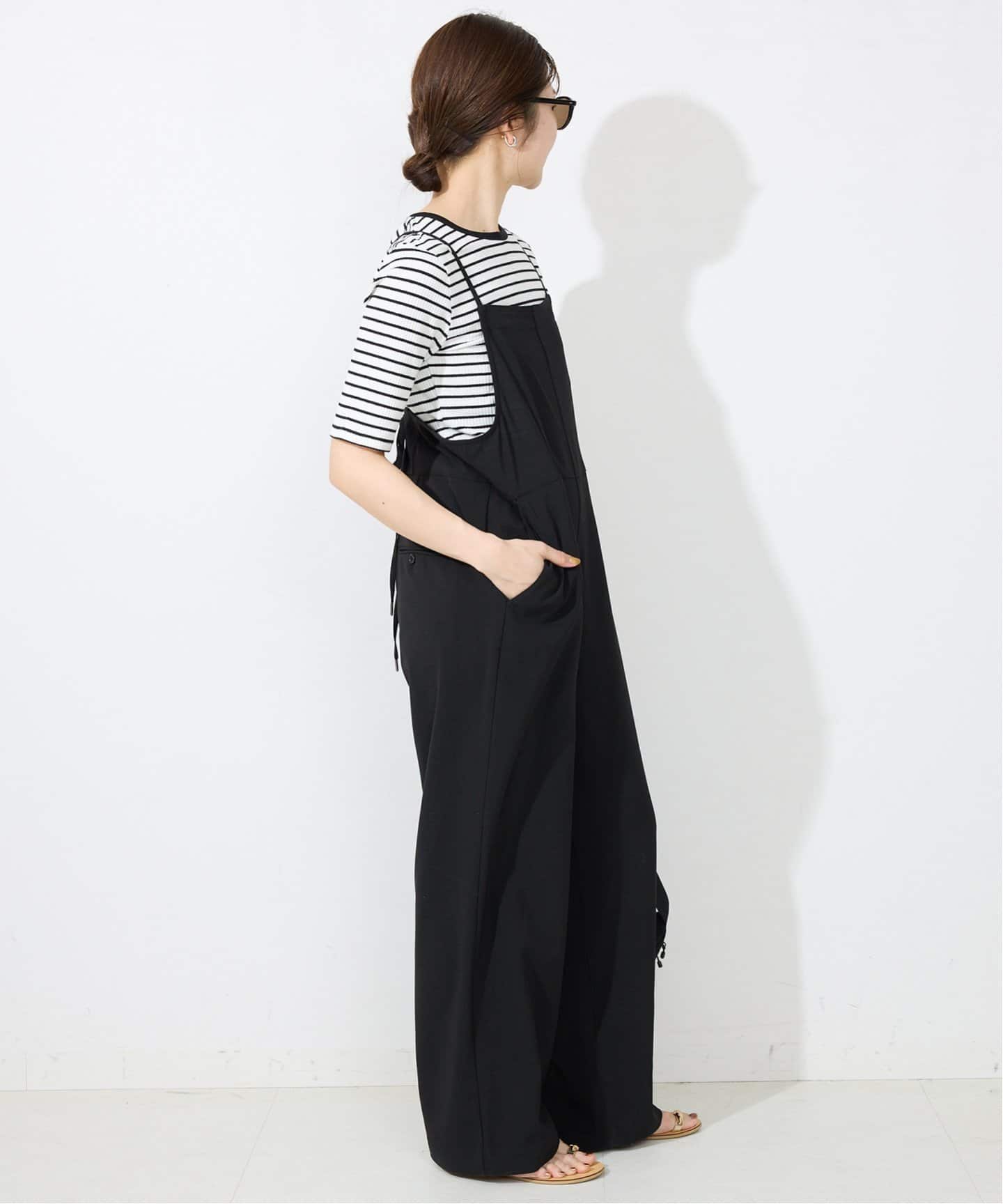 SLOBE IENA ヘリンボーンナローストラップサロペット　新品　未使用 2枚セット》ナローサロペット×TEEセット（サロペット