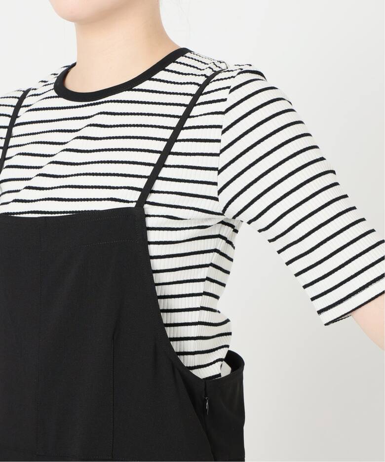 2枚セット》ナローサロペット×TEEセット（サロペット／オーバーオール 