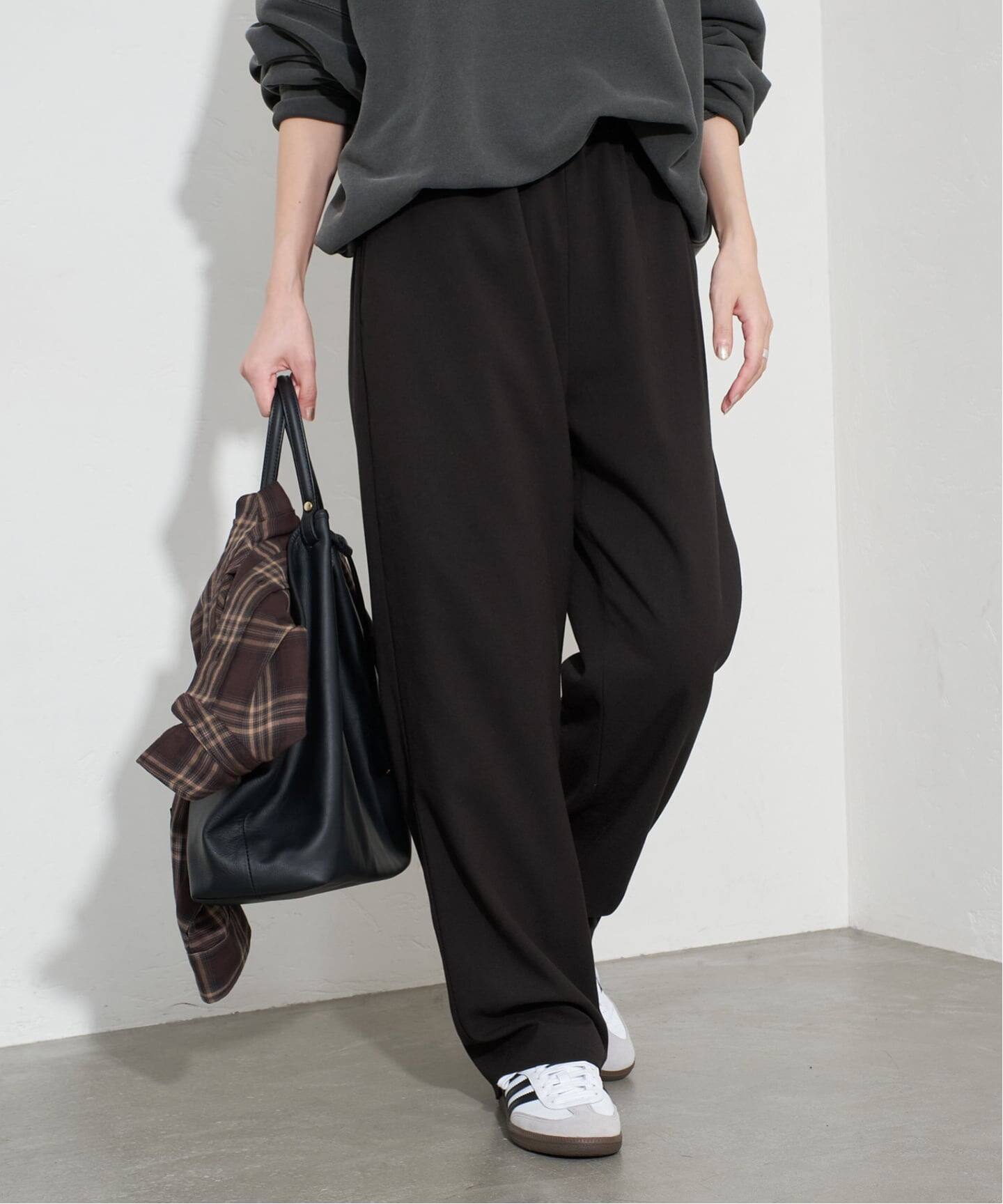 SLOBE IENA 吸湿発熱ウールミックスドロストスラックス 38 吸湿発熱/WEBのみ4サイズ展開》ウールミックスドロストスラックス
