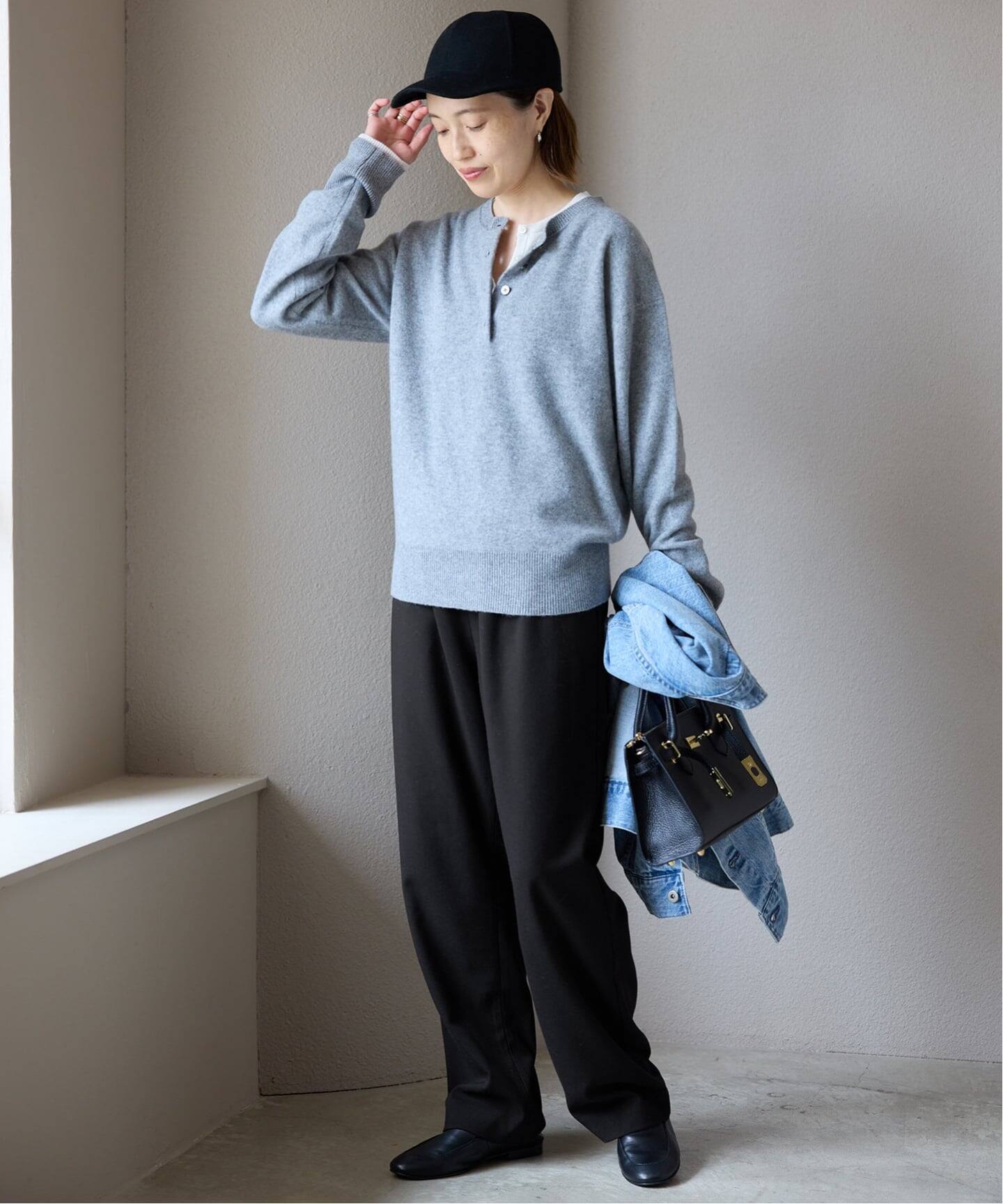 吸湿発熱/WEBのみ4サイズ展開》ウールミックスドロストスラックス