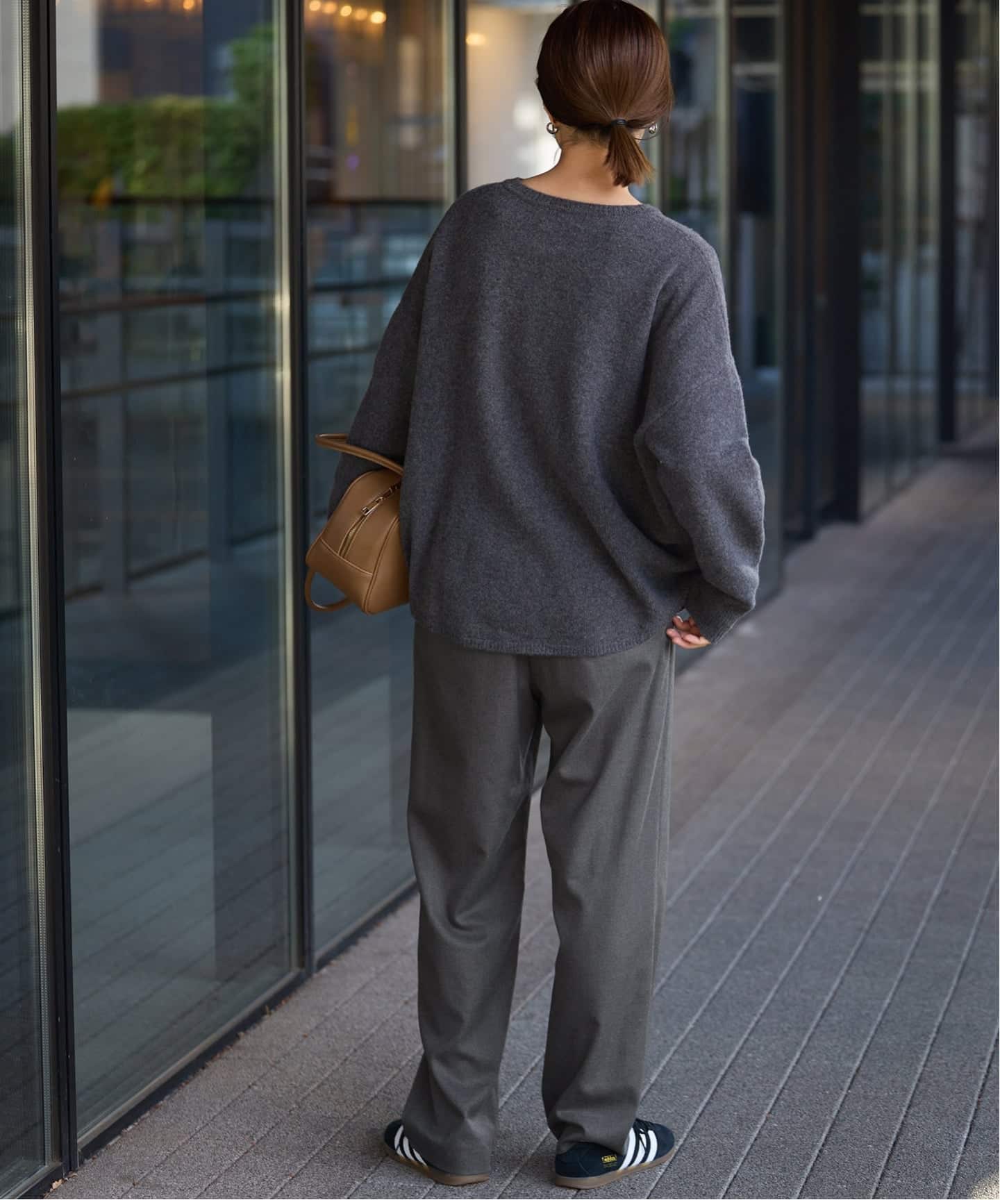 吸湿発熱/WEBのみ4サイズ展開》ウールミックスドロストスラックス