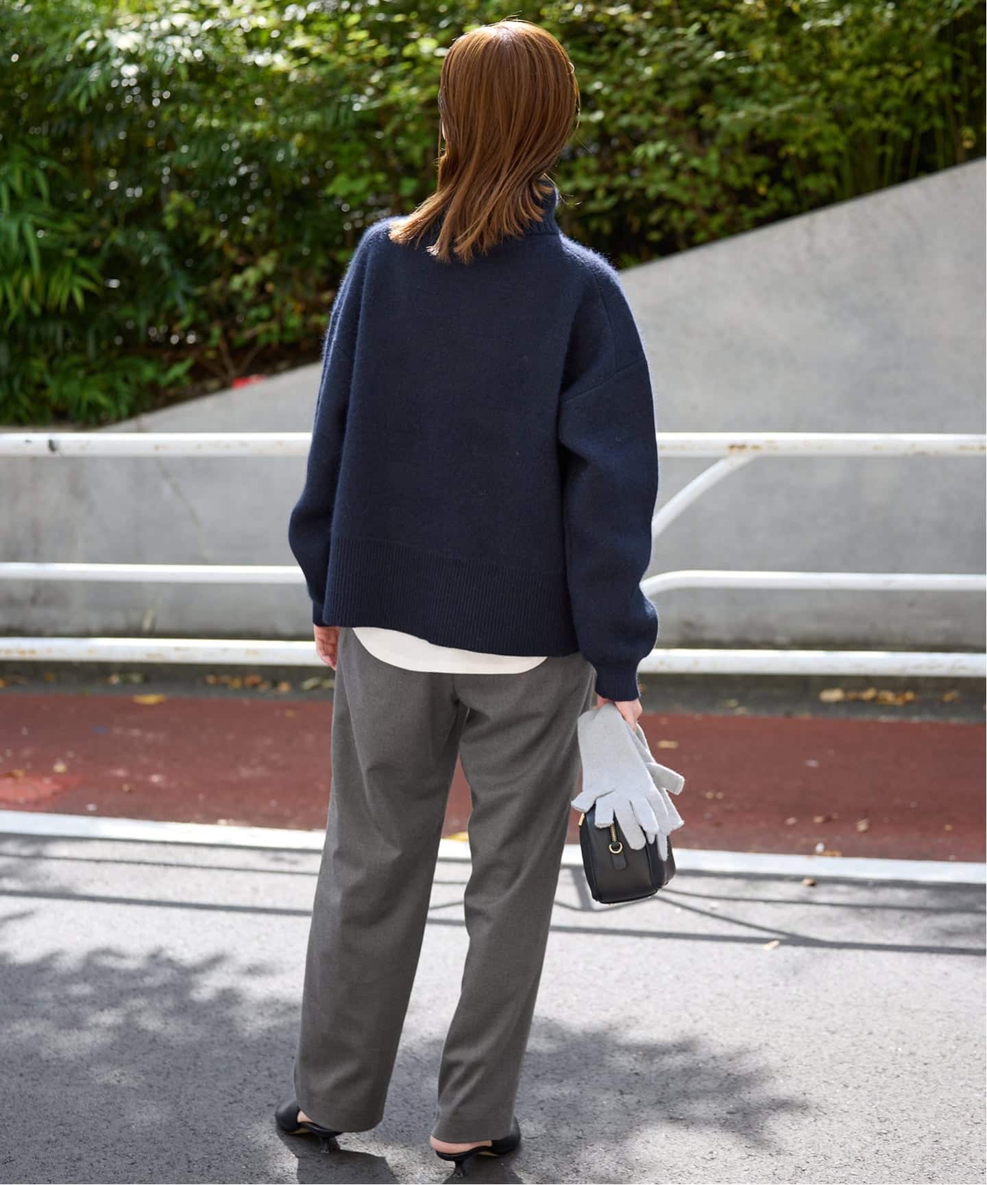 吸湿発熱/WEBのみ4サイズ展開》ウールミックスドロストスラックス