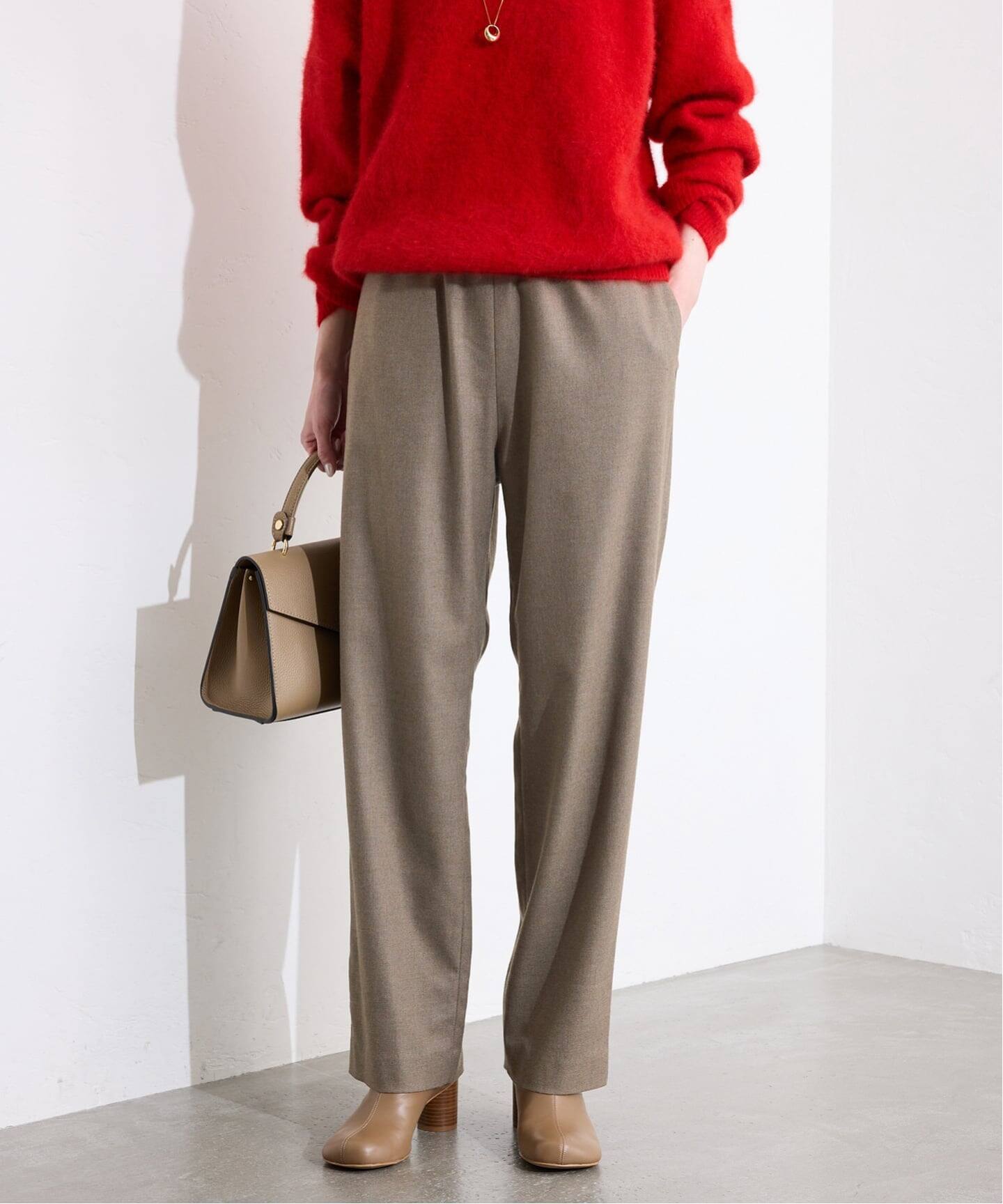 吸湿発熱/WEBのみ4サイズ展開》ウールミックスドロストスラックス