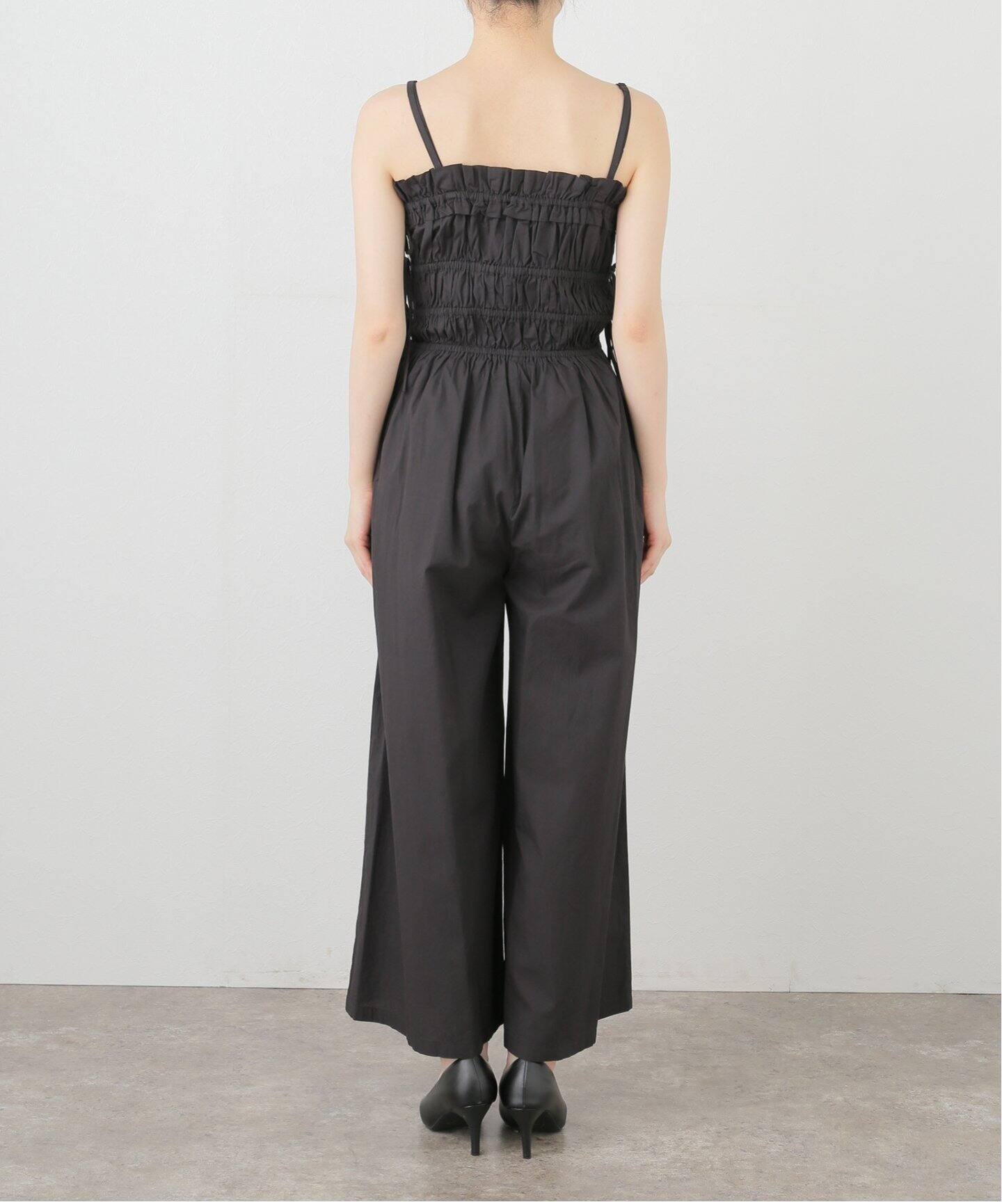 SLOBE IENA＊24ss完売コットンクレーターオールインワン黒36 SLOBE IENA＊24ss完売コットンクレーターオールインワン黒36