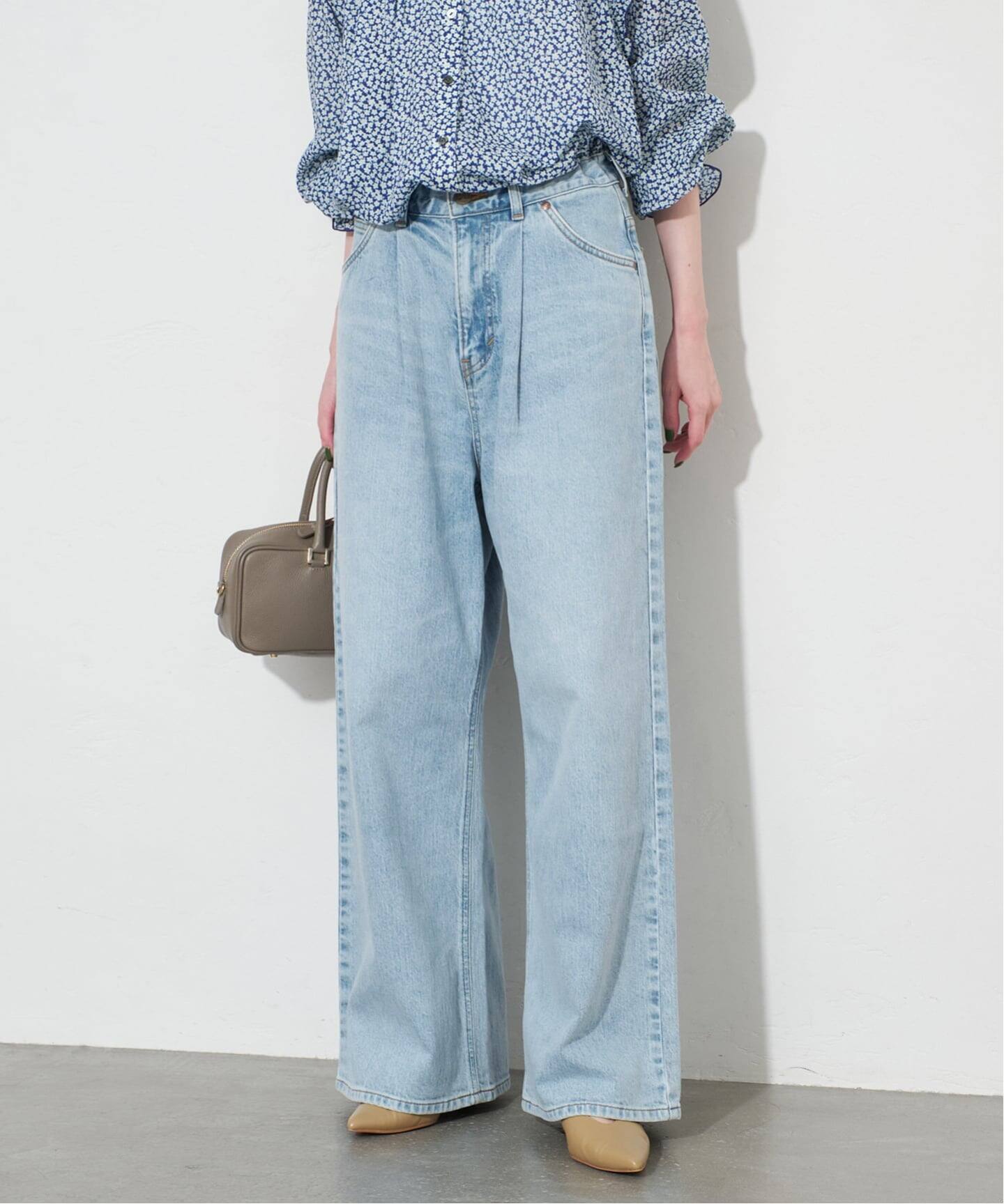 【新品未使値札付】LEE(リー) SLOBE別注タックワイドデニム LEE/リー SLOBE別注 タックワイドデニム（デニムパンツ・ジーンズ
