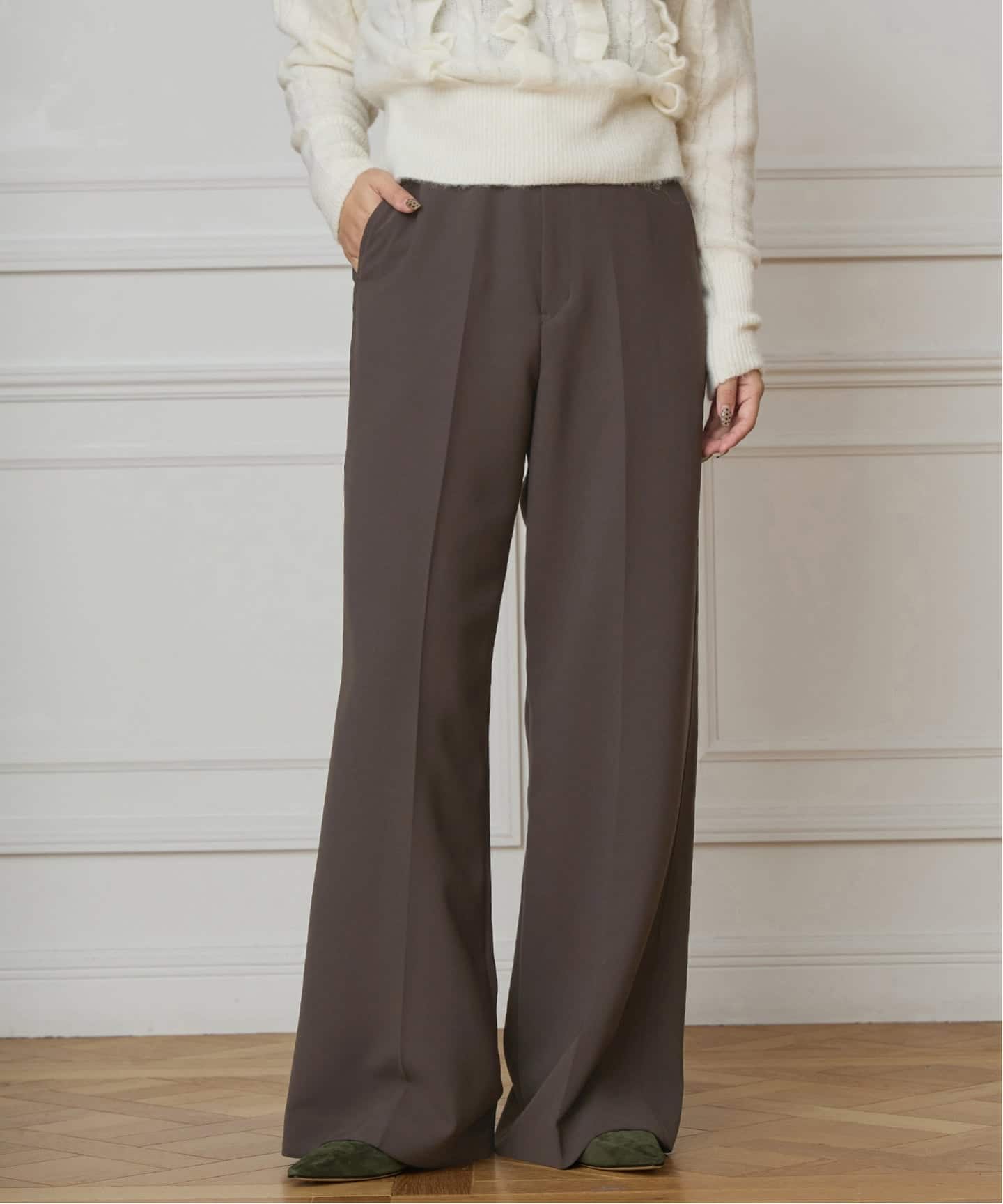 IENA LA BOUCLE ソフトダブルクロススラックス（スラックス）｜IENA