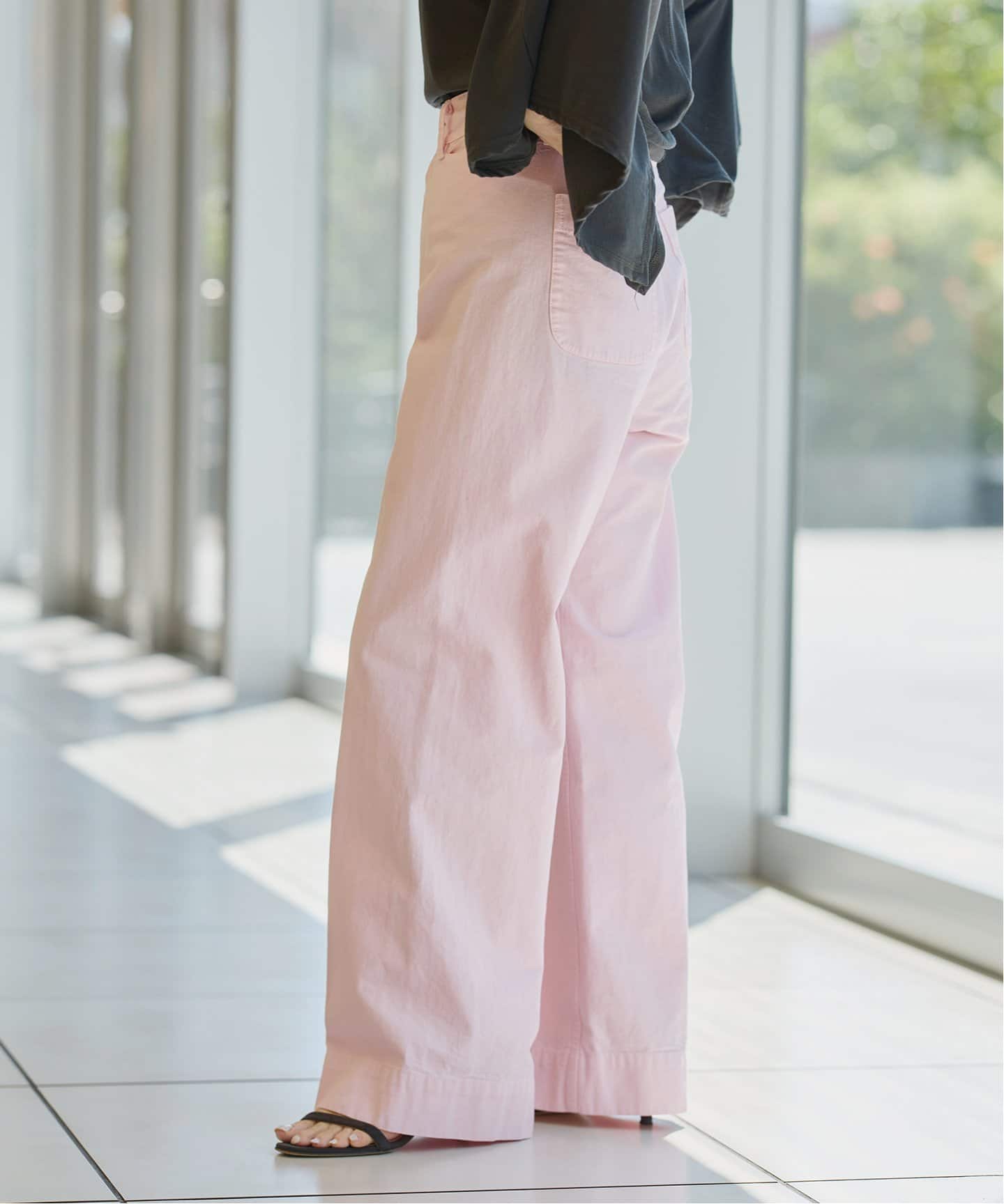 IENA LA BOUCLE コットンキャンバスタイトフレアパンツ（その他パンツ