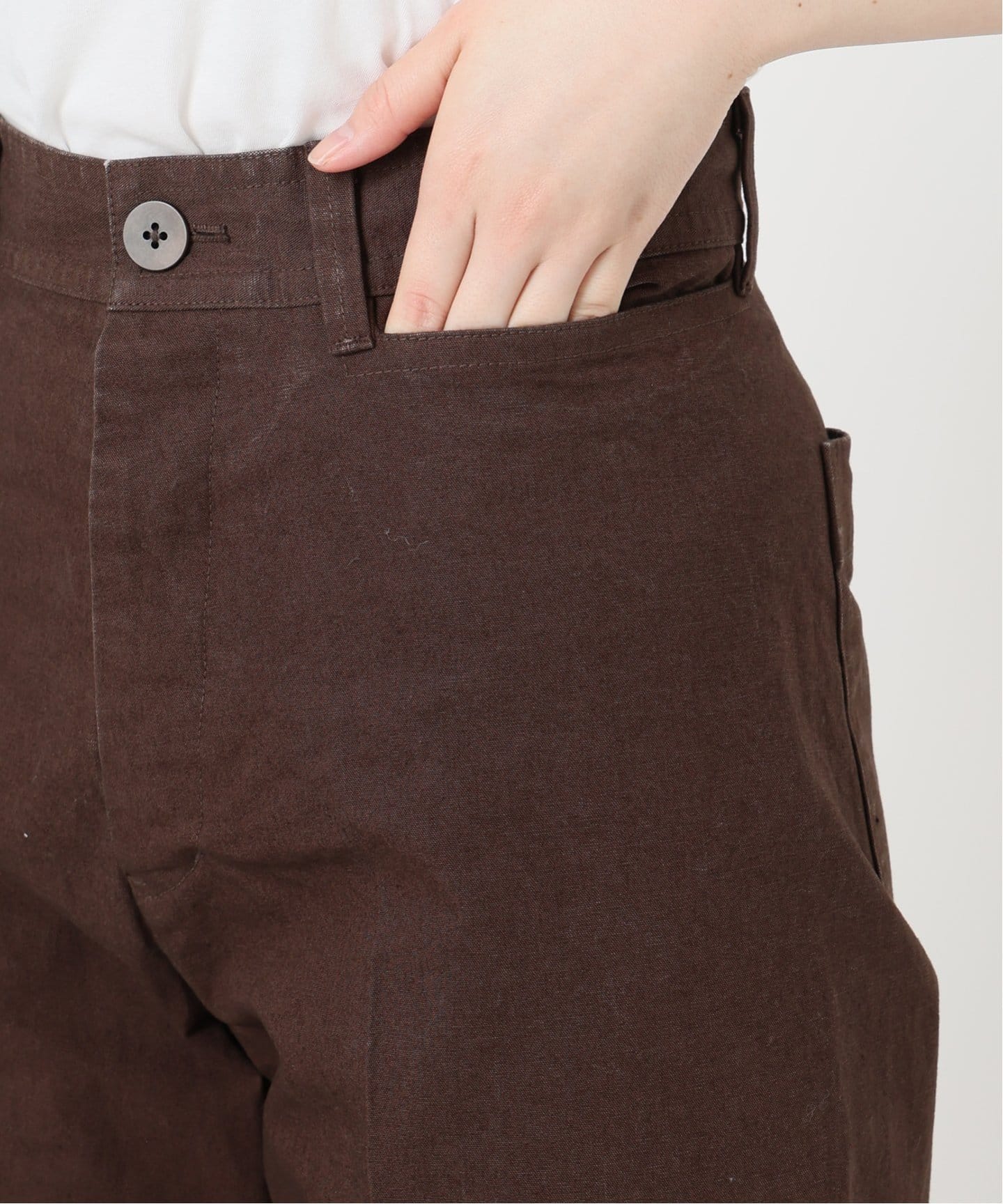 IENA LA BOUCLE コットンキャンバスタイトフレアパンツ（その他パンツ