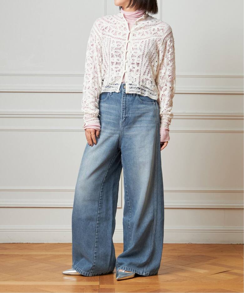 IENA LA BOUCLE ソフトデニムシルエットパンツ（デニムパンツ 