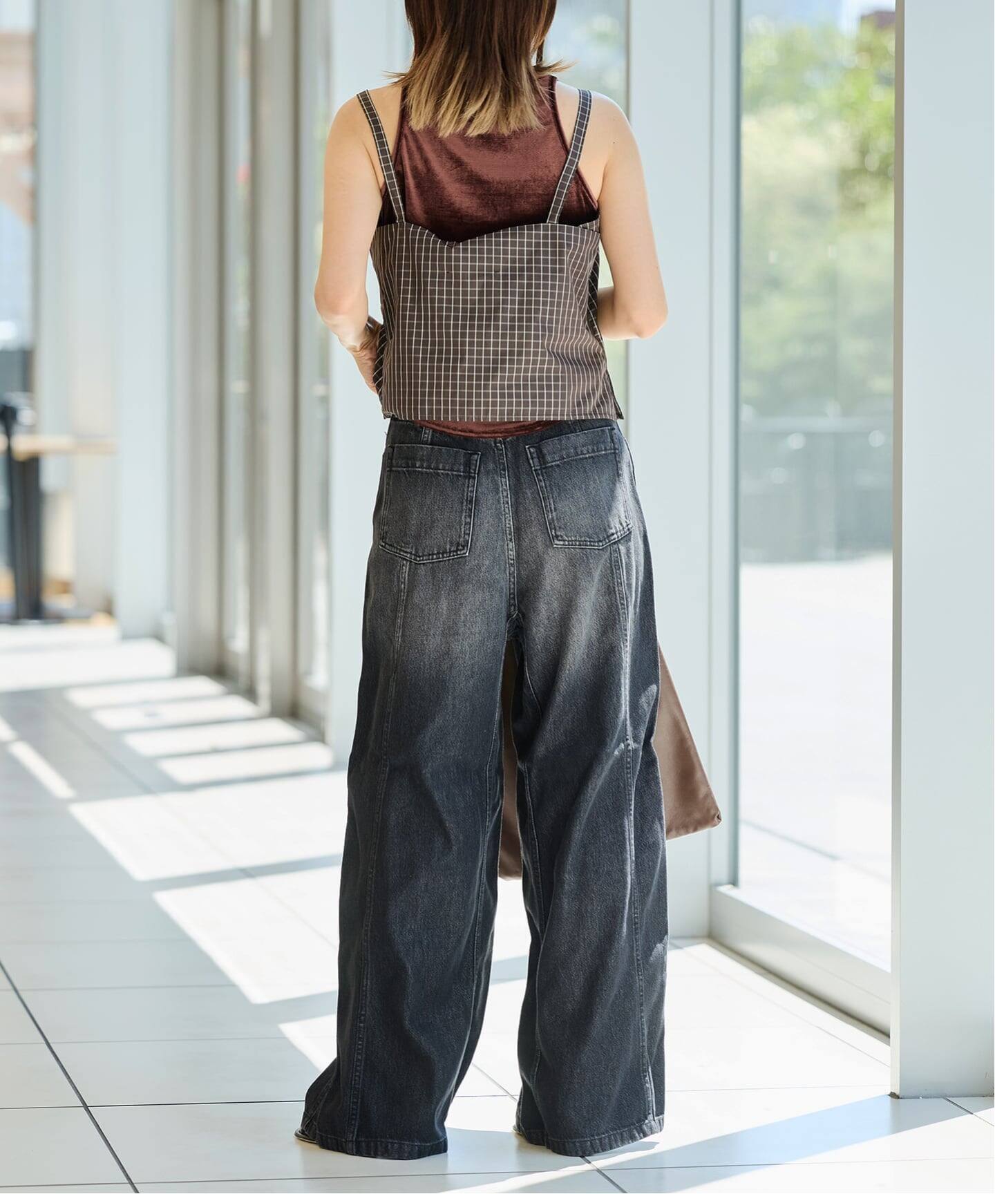 韓国ブランド　新品eneu デニム　フリーサイズ 追加》IENA LA BOUCLE ソフトデニムシルエットパンツ2（デニムパンツ