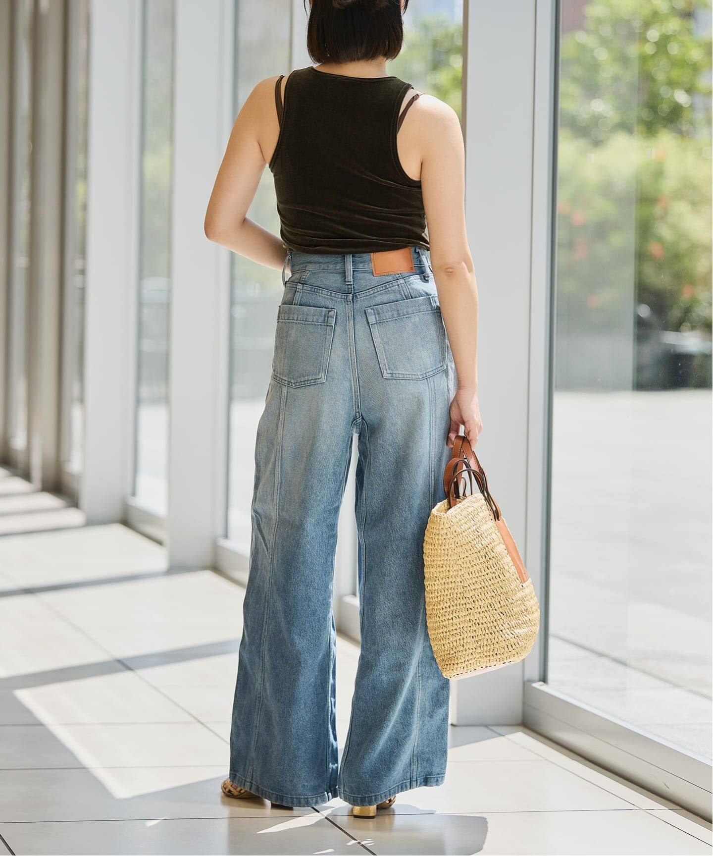 追加》IENA LA BOUCLE ソフトデニムシルエットパンツ2（デニムパンツ