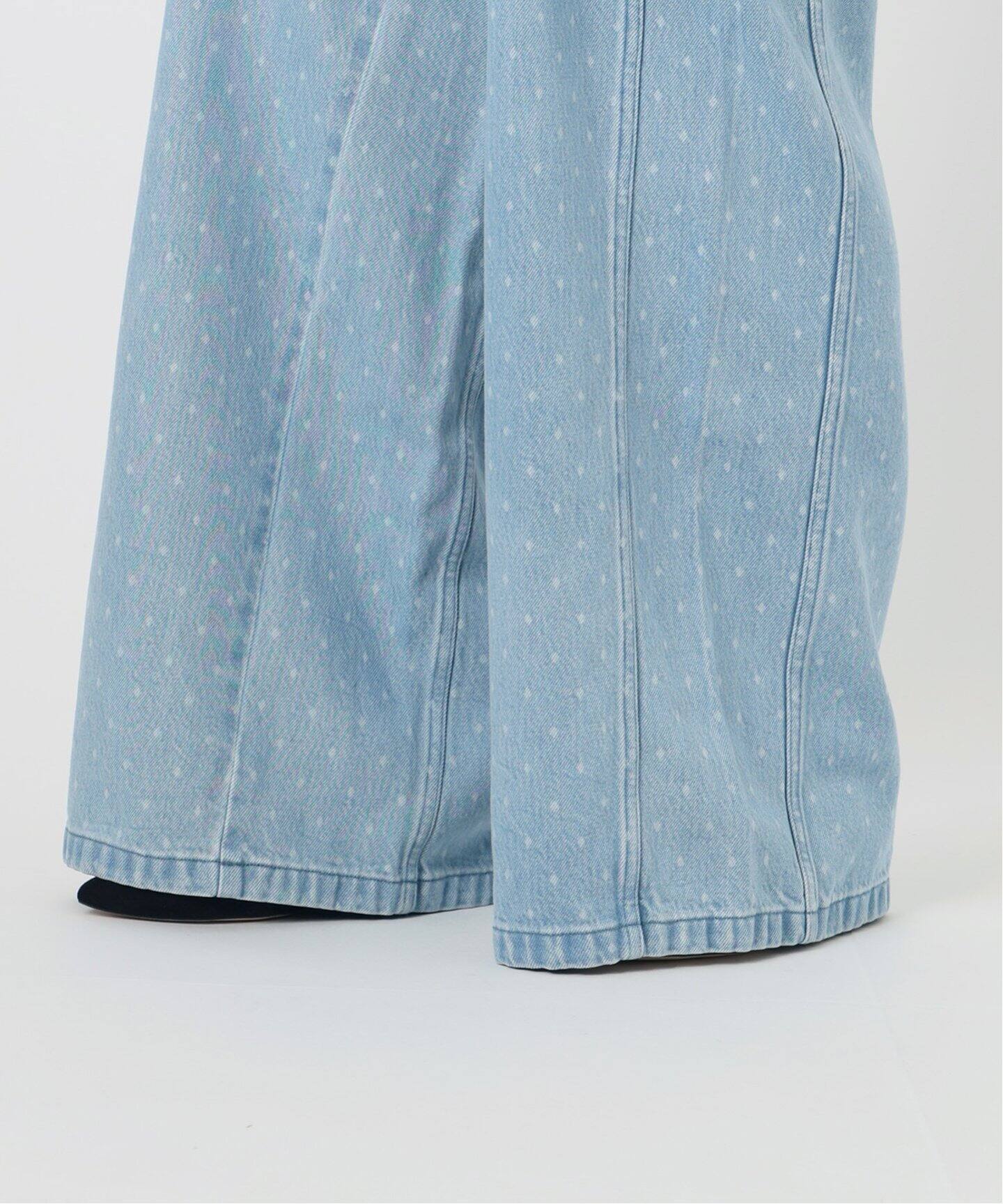 IENA LA BOUCLE ソフトデニムスクウェアドットシルエットパンツ 