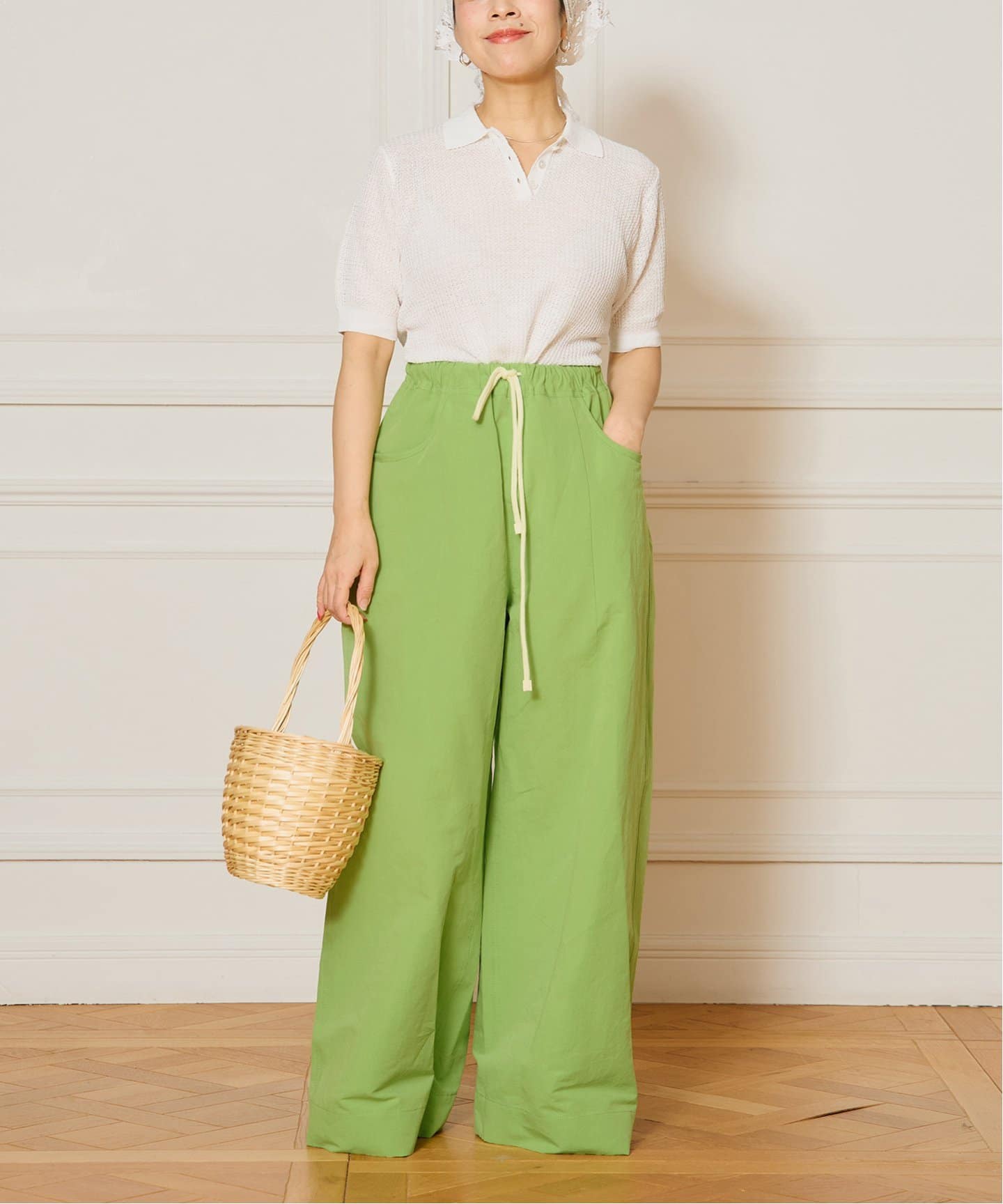 IENA LA BOUCLE コットンリネンスラブワイドパンツ（その他