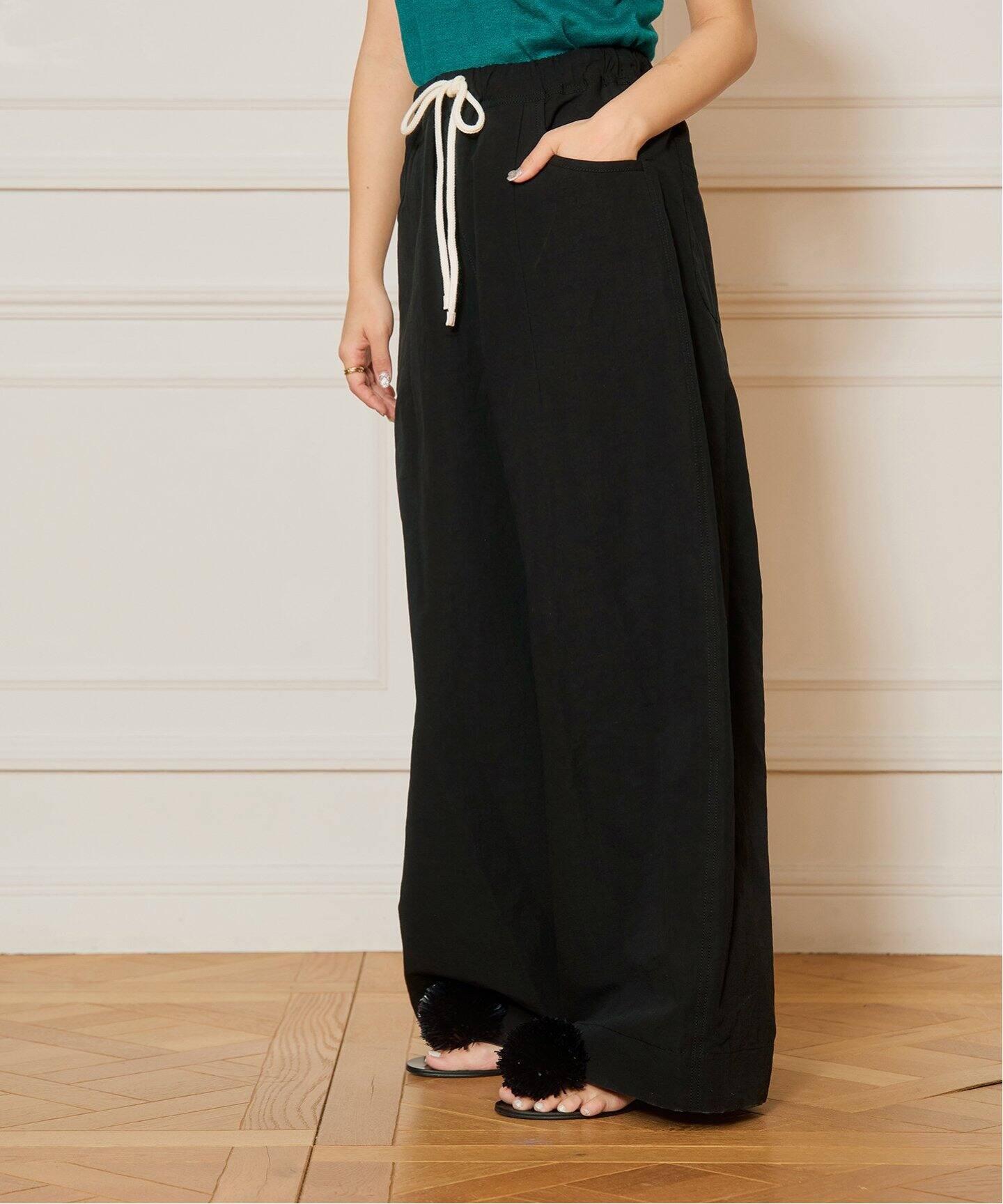 IENA LA BOUCLE コットンリネンスラブワイドパンツ（その他