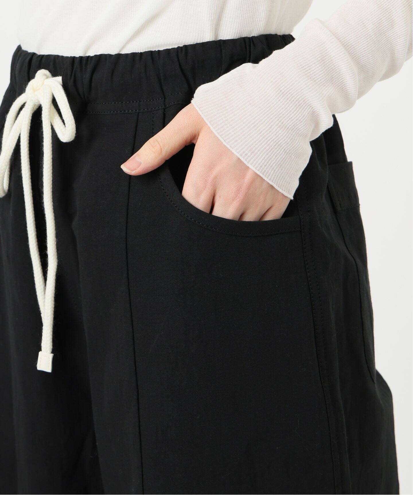 IENA LA BOUCLE コットンリネンスラブワイドパンツ（その他パンツ
