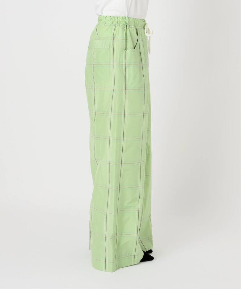 IENA LA BOUCLE ライトタフタチェックイージーワイドパンツ（その他  