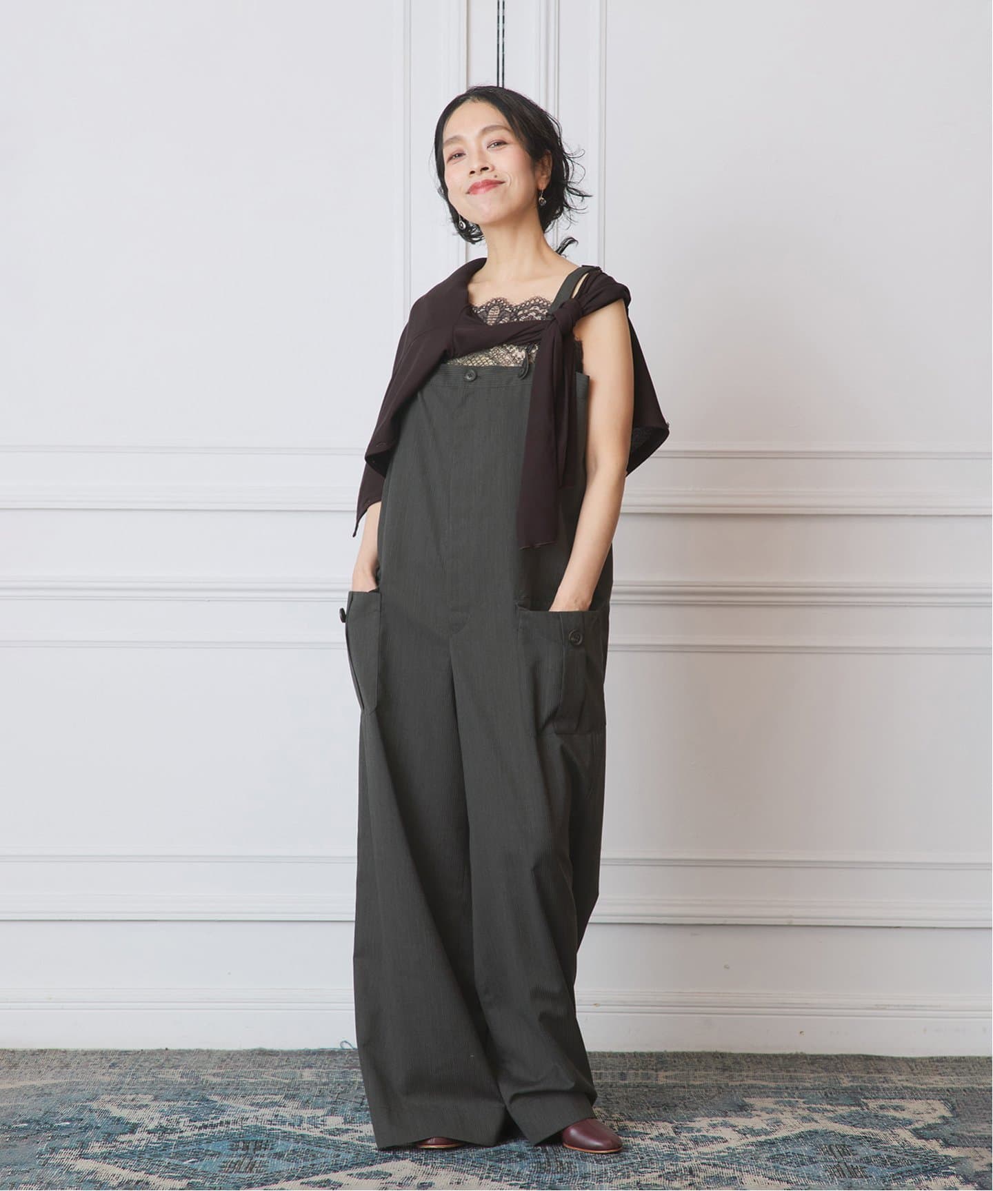 IENA LA BOUCLE ウーステッドオーバーオール（サロペット