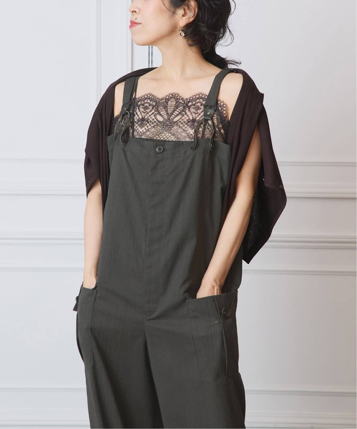 IENA LA BOUCLE ウーステッドオーバーオール（サロペット