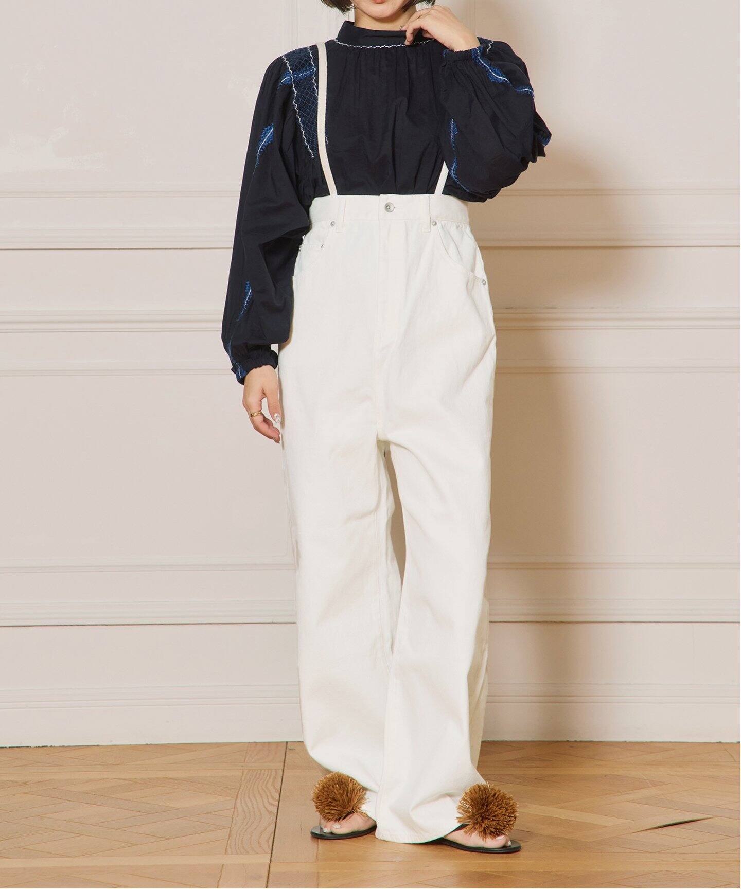 IENA LA BOUCLE ハイウエストホワイトデニムパンツ IENA LA BOUCLE ハイウエストホワイトデニムパンツ（デニム