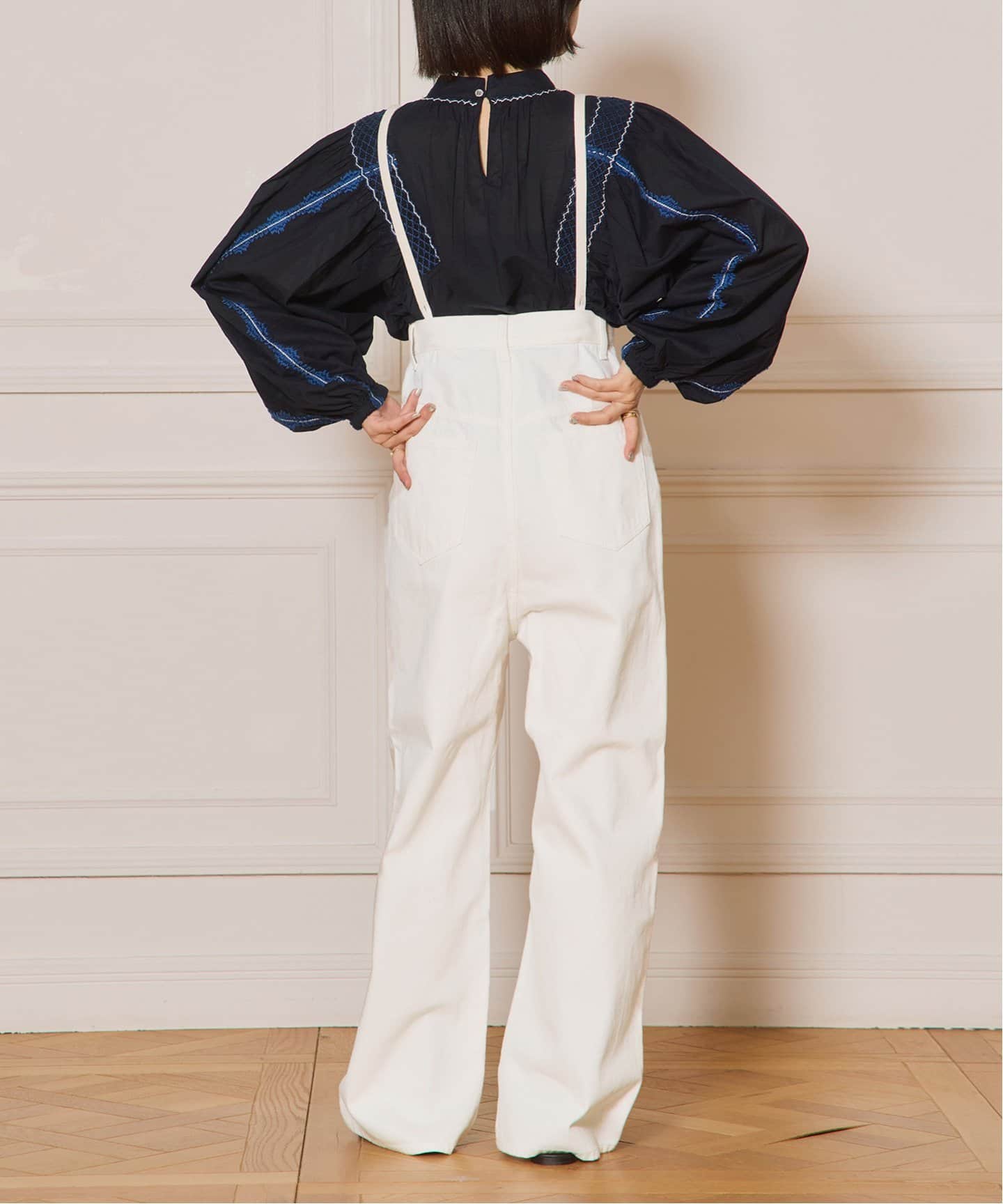 IENA LA BOUCLE ハイウエストホワイトデニムパンツ（デニムパンツ