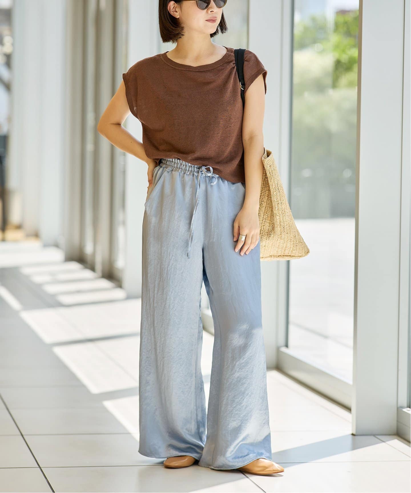 IENA LA BOUCLE　イエナ　麻シーチング　イージーパンツ セール】IENA LA BOUCLE 麻シーチング イージースラックス