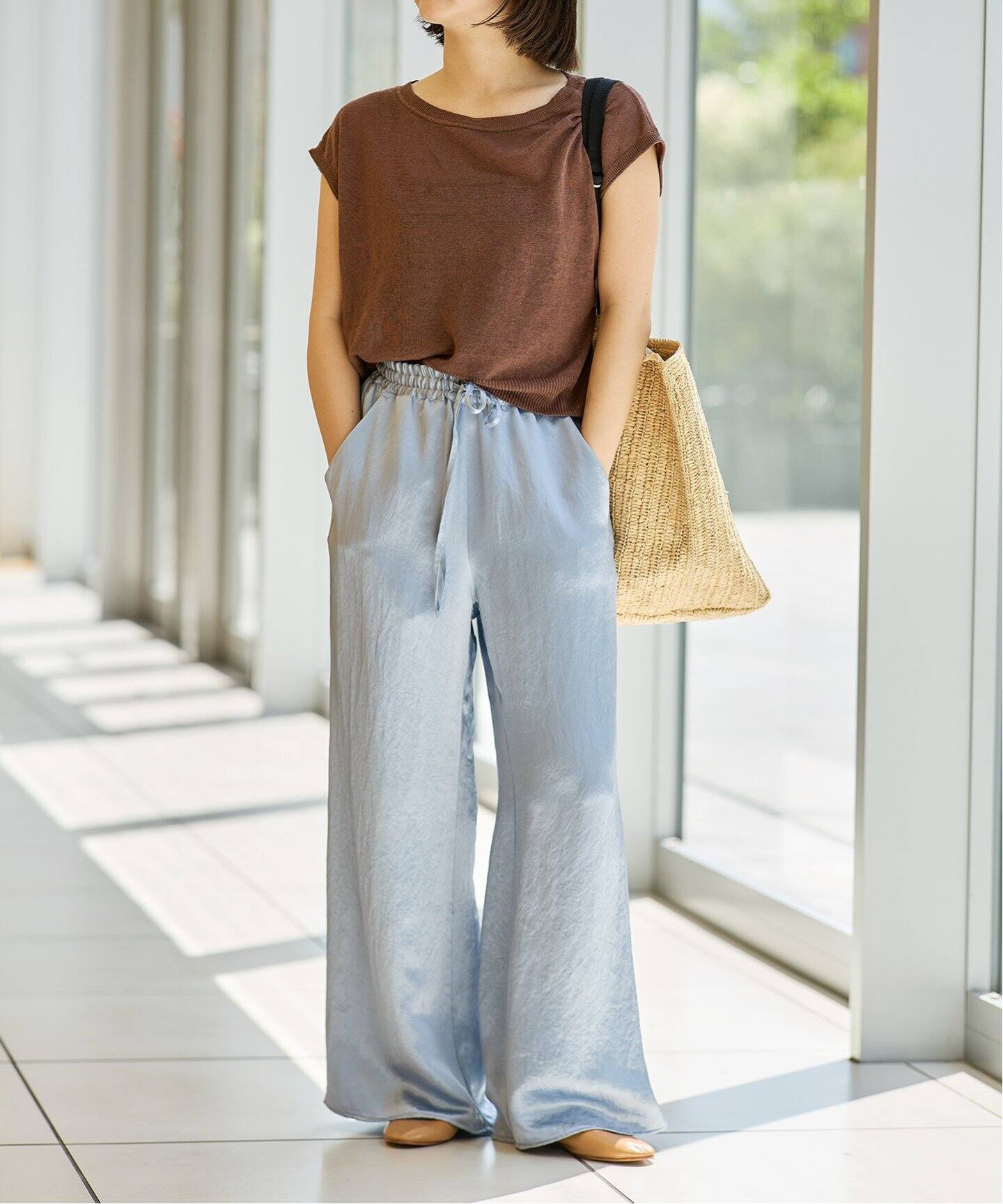 IENA LA BOUCLE 麻シーチングイージーパンツ3（その他パンツ