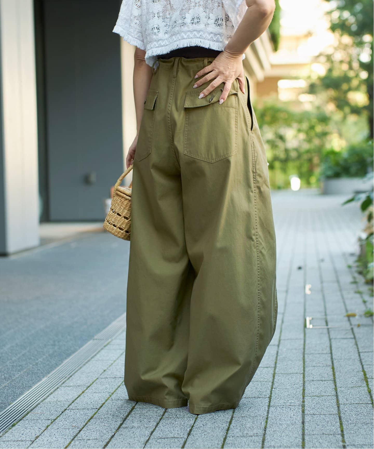 IENA LA BOUCLE スラブバックサテンパンツ2（その他パンツ