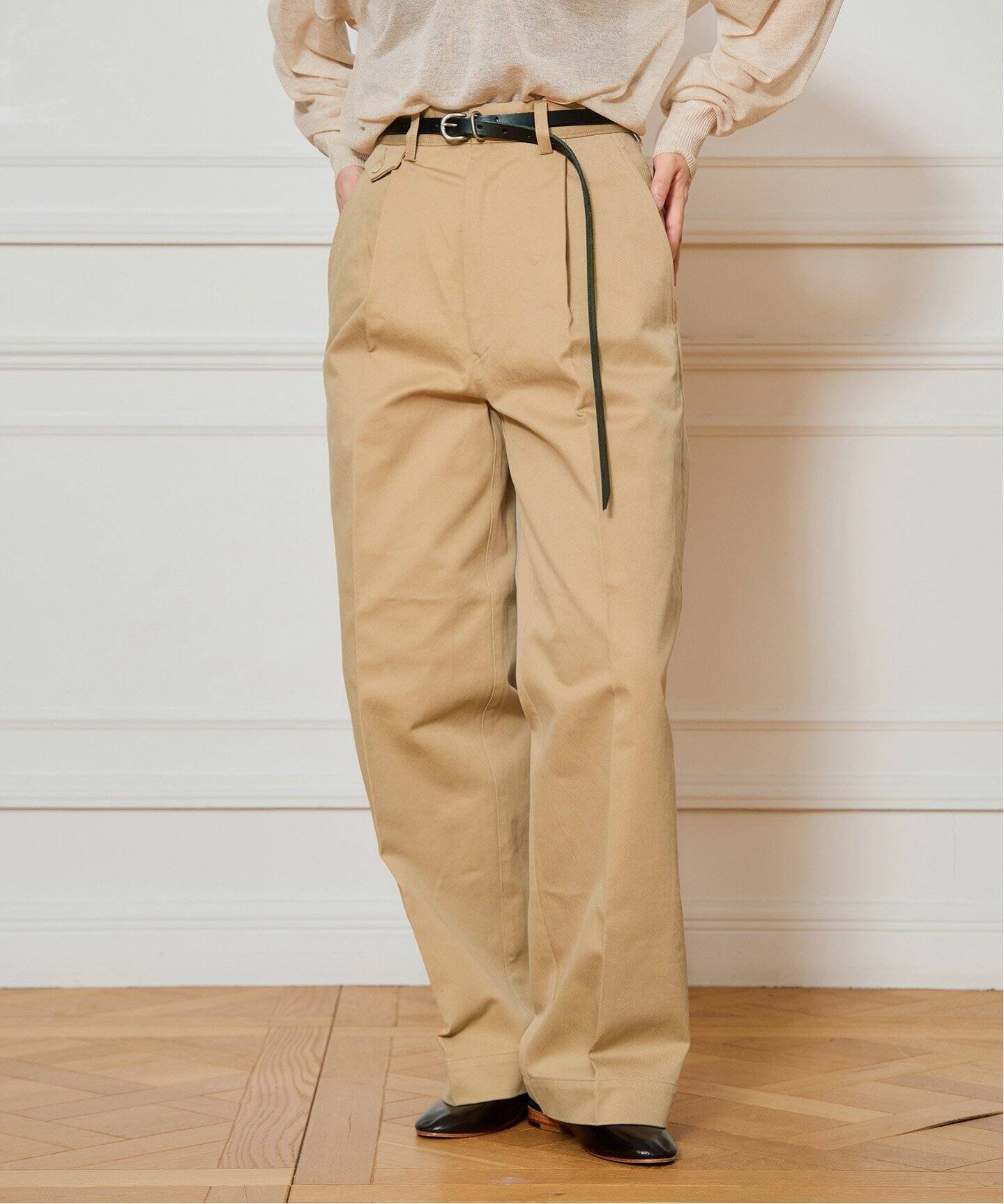 AURALEE/オーラリー WASHED FINX CHINO ONE-TUCK パンツ A25SP05FC  