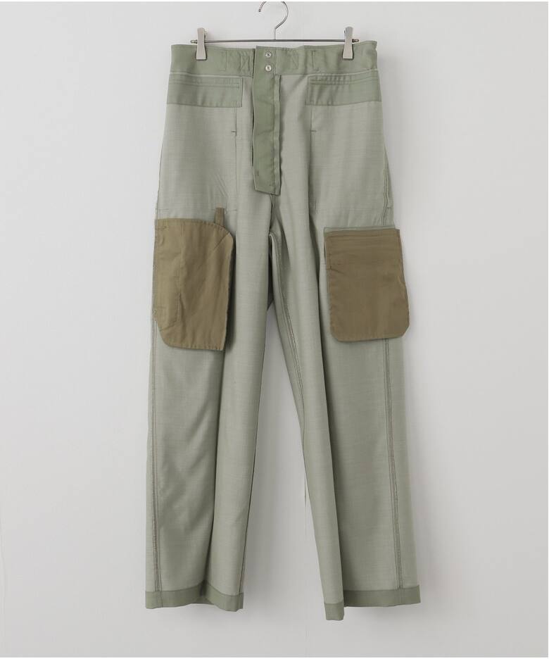 AURALEE/オーラリー WOOL HERRINGBONE CARGO パンツ A25SP03CH（カーゴ 