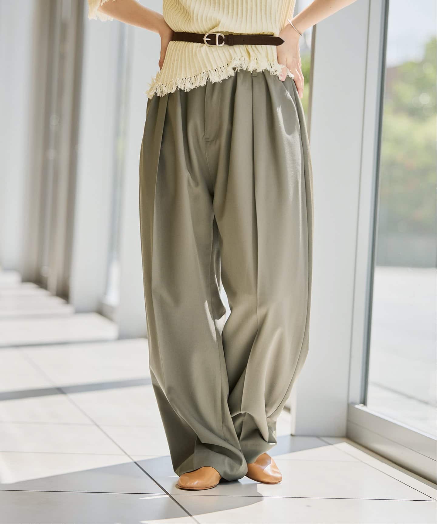 KAYLE/ケイル GABARDINE 3TUCK TROUSERS パンツ K-1606A（スラックス