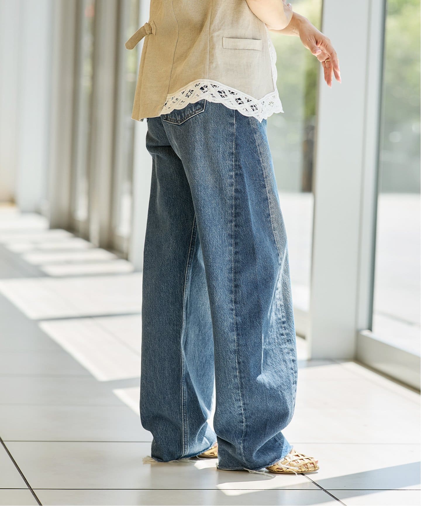 ★美品 AGOLDE エーゴールドイー ダークグレー デニム XS (SS) エーゴールドイー AGOLDE AGOLDE デニム BROKEN WAISTBAND A9045