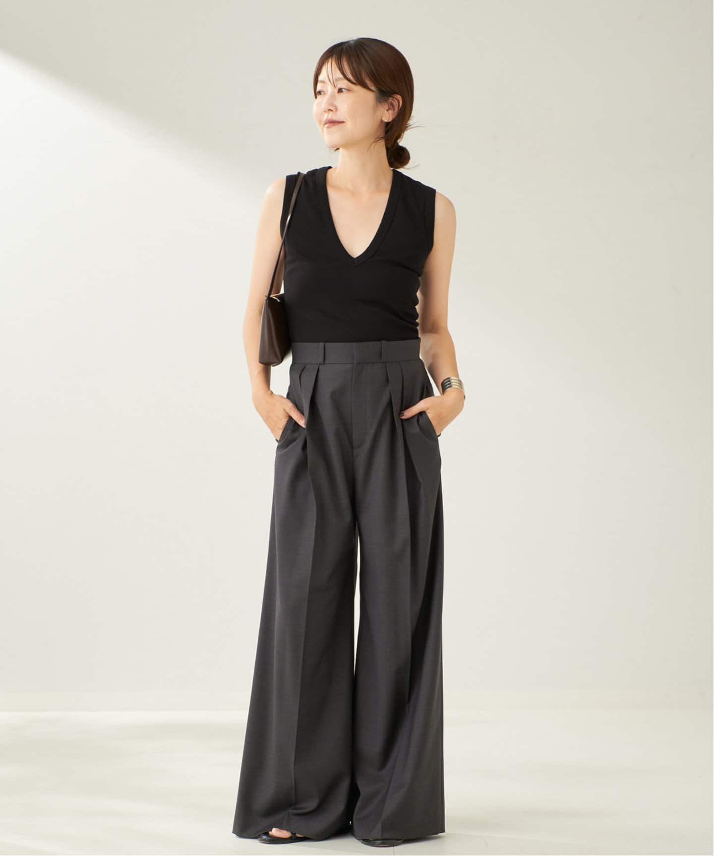 Plage　プラージュ　ウォッシャブルストレートパンツ　ブラック 38 追加》washable straight パンツ（スラックス）｜Plage