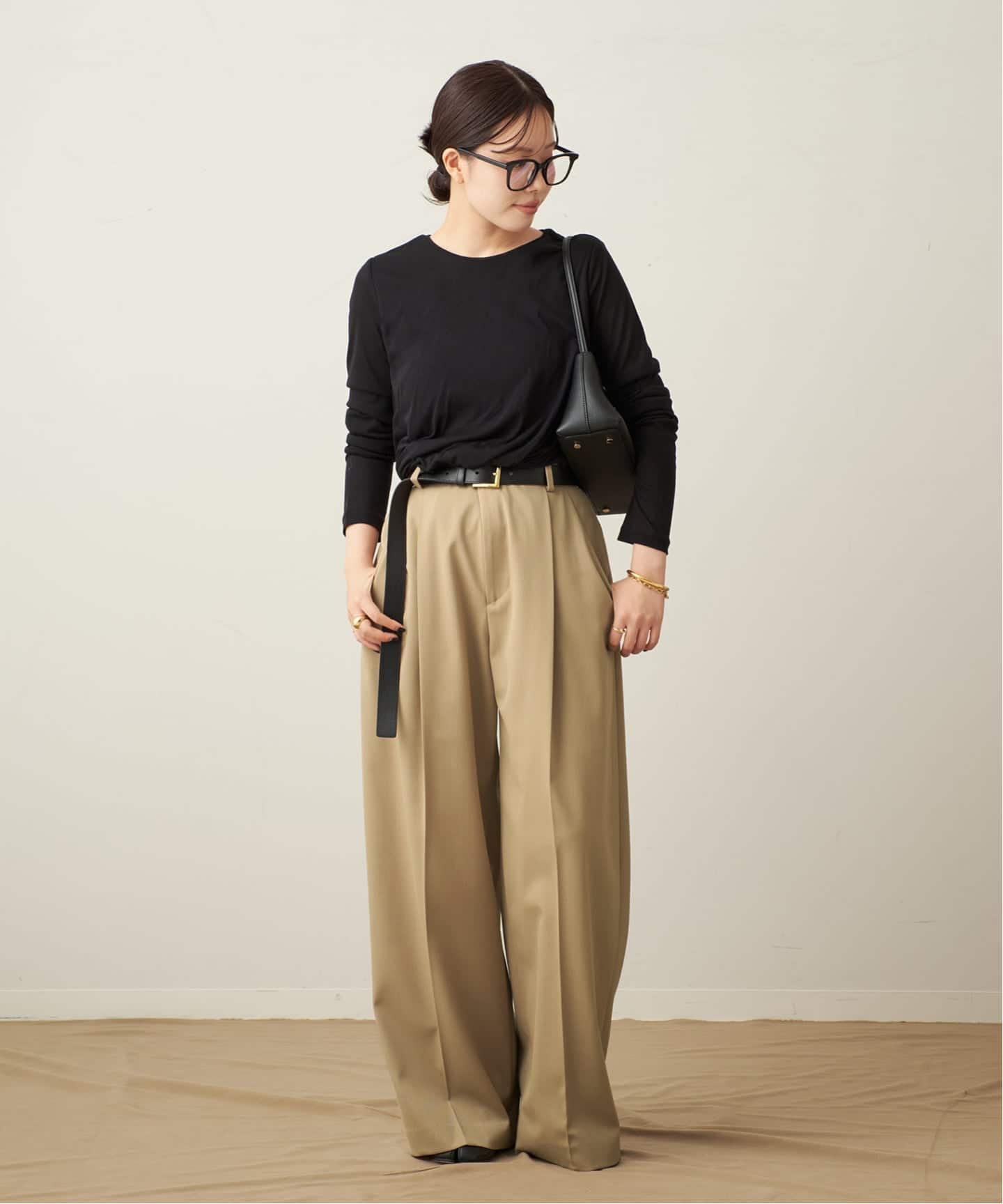 Hon　Plage ette Tuckパンツ Hon Plage ette Tuckパンツ One Tuck Straight Wide パンツ