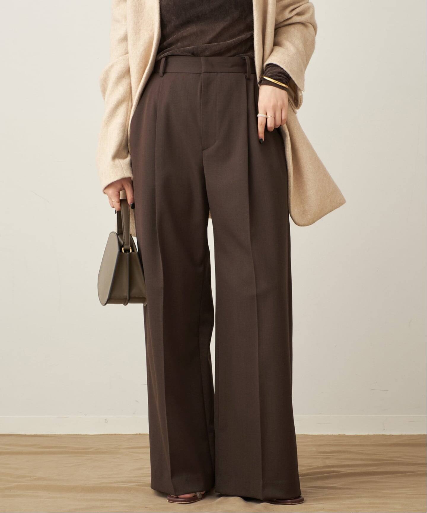 極美品 Plage プラージュOne Tuck Wide パンツ リネンコットン One