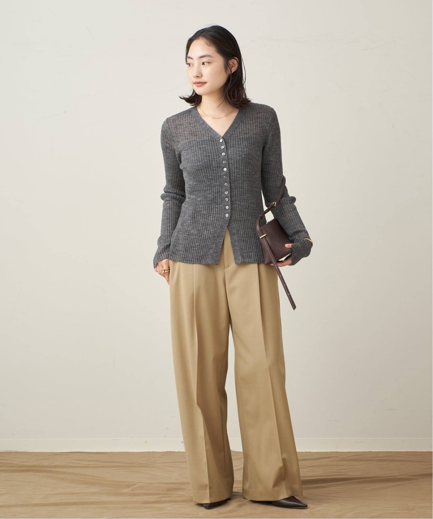 Hon　Plage ette Tuckパンツ WEB限定追加》Georgette Tuck パンツ（スラックス）｜Plage