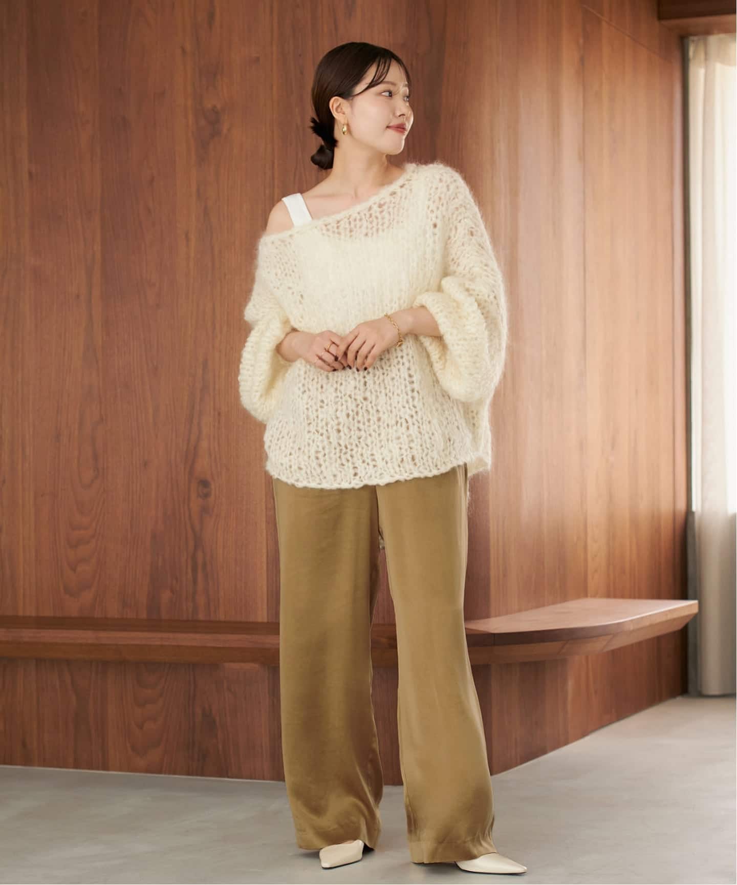 気まぐれ値下げ　plage プルオーバー　ベージュ Pure Silk Relax パンツ（その他パンツ）｜Plage（プラージュ）の通販