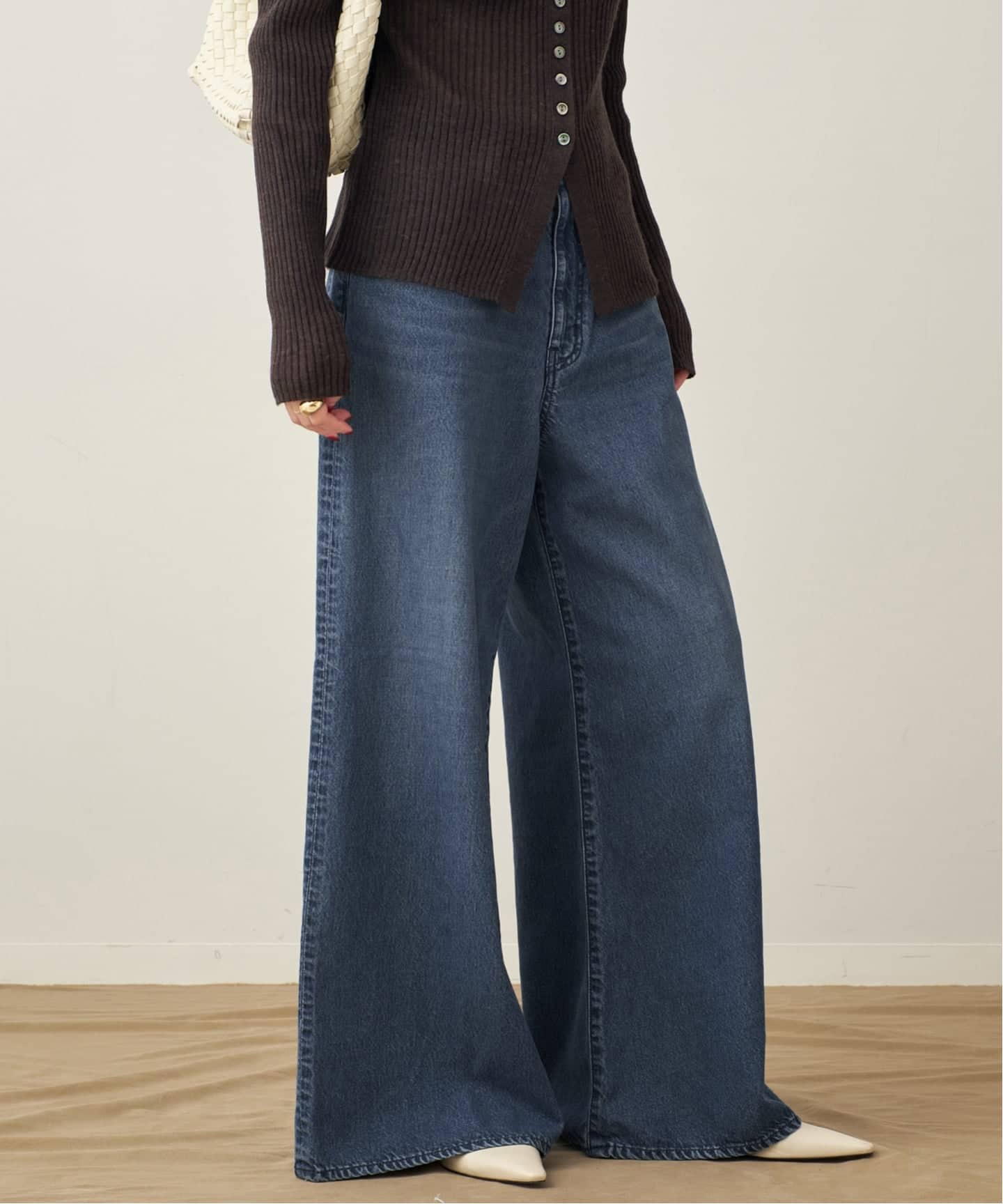 plage 人気 ネイビー ワイドパンツ Soft Wide デニム（デニムパンツ・ジーンズ）｜Plage（プラージュ）の