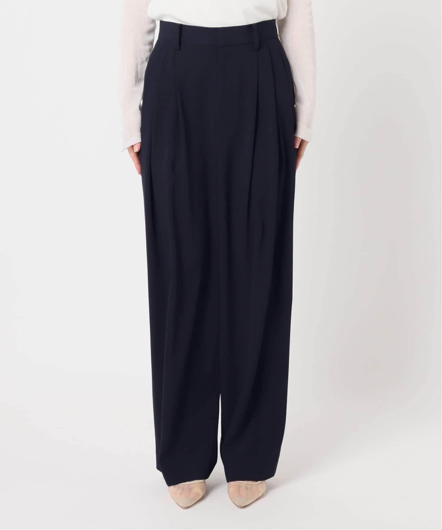Hon　Plage ette Tuckパンツ WEB限定追加》Georgette Tuck パンツ（スラックス）｜Plage