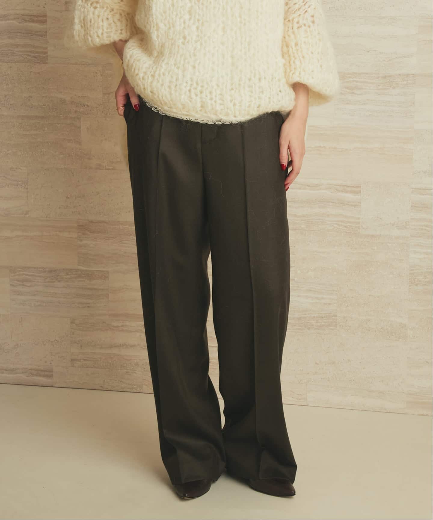 plage Elegant パンツ　ウール　34 Elegant Saxony パンツ（スラックス）｜Plage（プラージュ）の通販