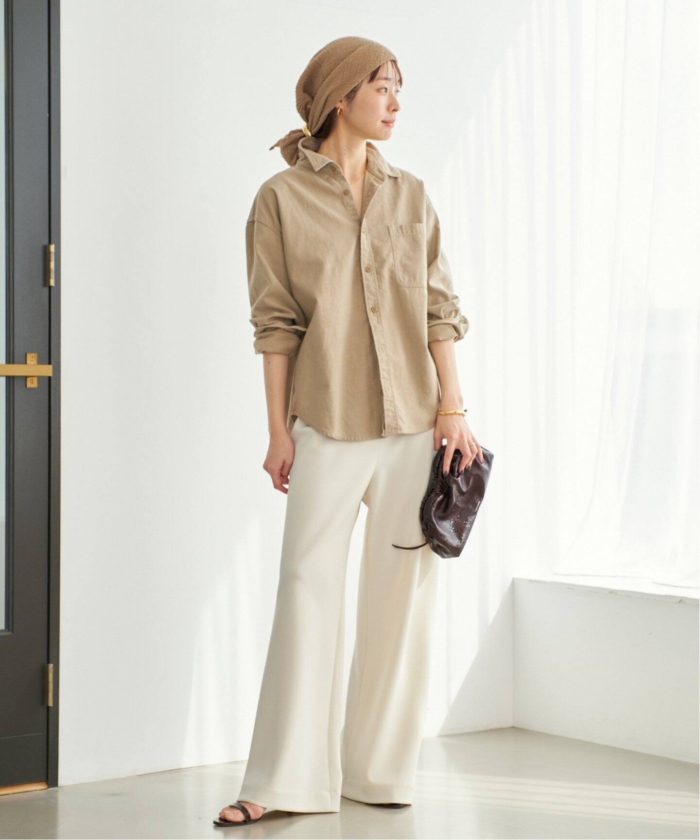 OUTLET商品♠ BASSOLS/バッソルズ　リネンセット　ベージュ Q WEB限定追加》Bias Relax パンツ（その他パンツ）｜Plage（プラージュ