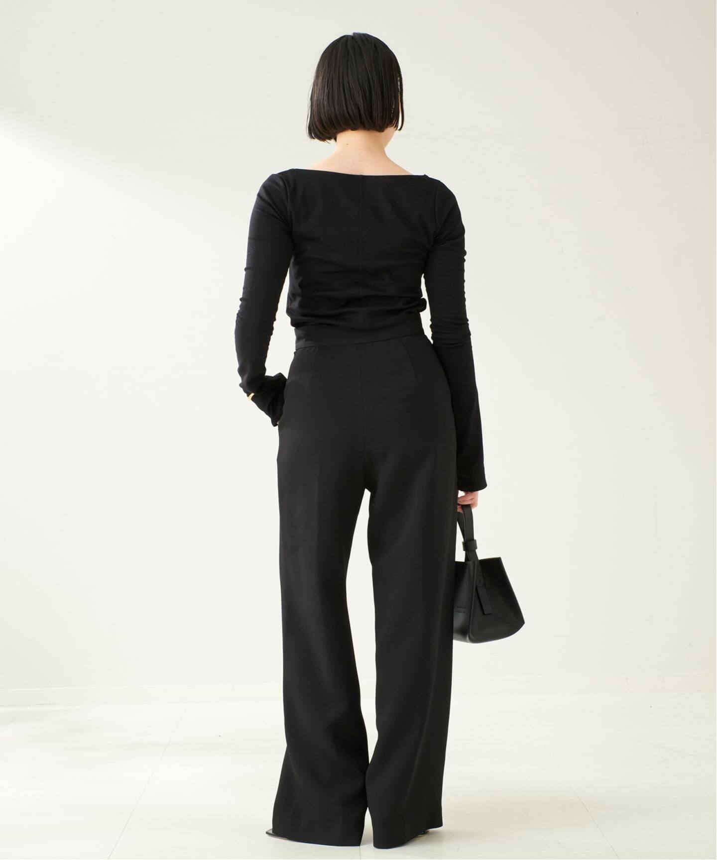 Plage MY minimal fit wide パンツ ブラック36 