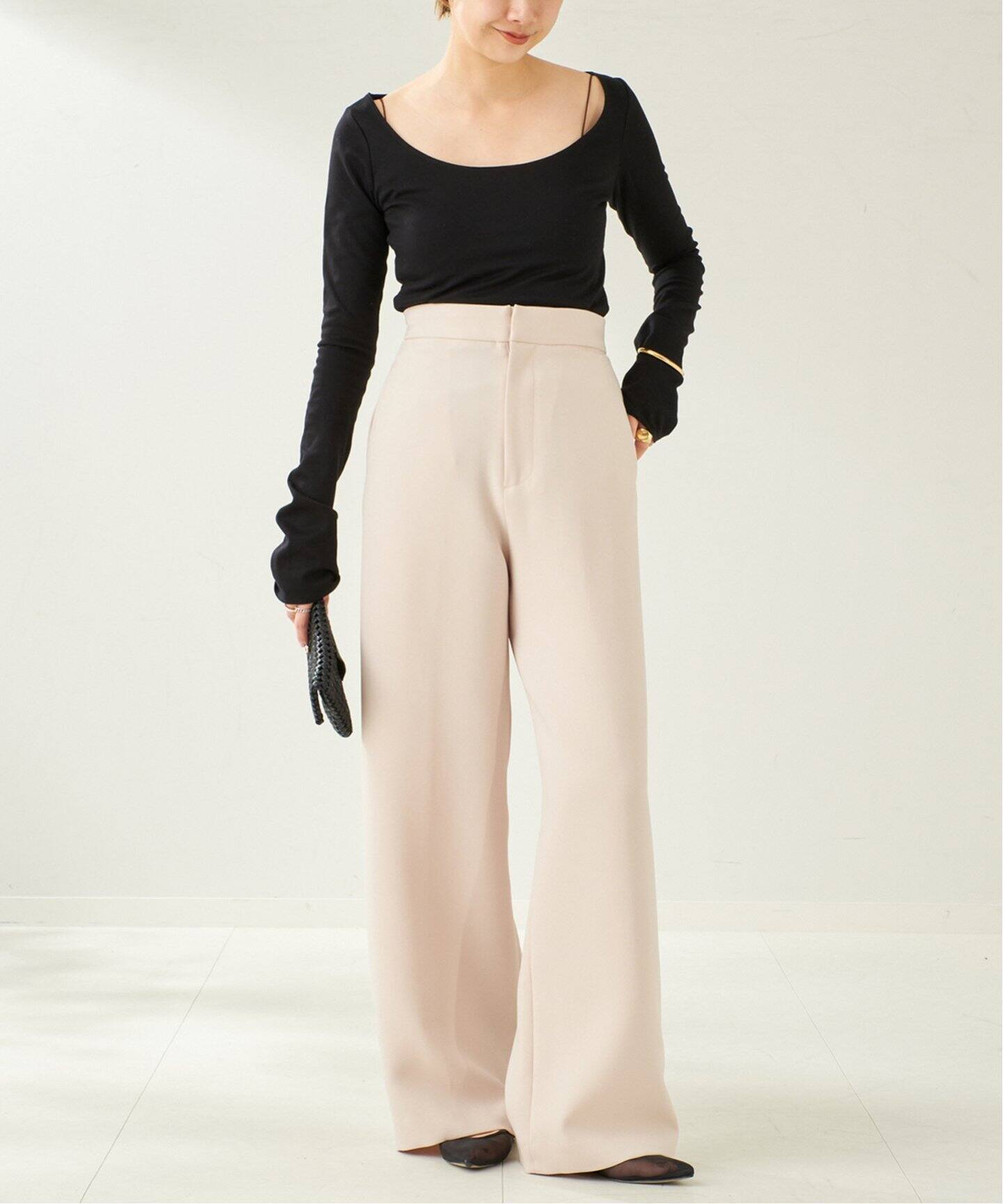 plage　プラージュ 定価17000＋税 ワイドスラックス　日本製 X3706 MY_minimal fit wide パンツ（スラックス）｜Plage（プラージュ