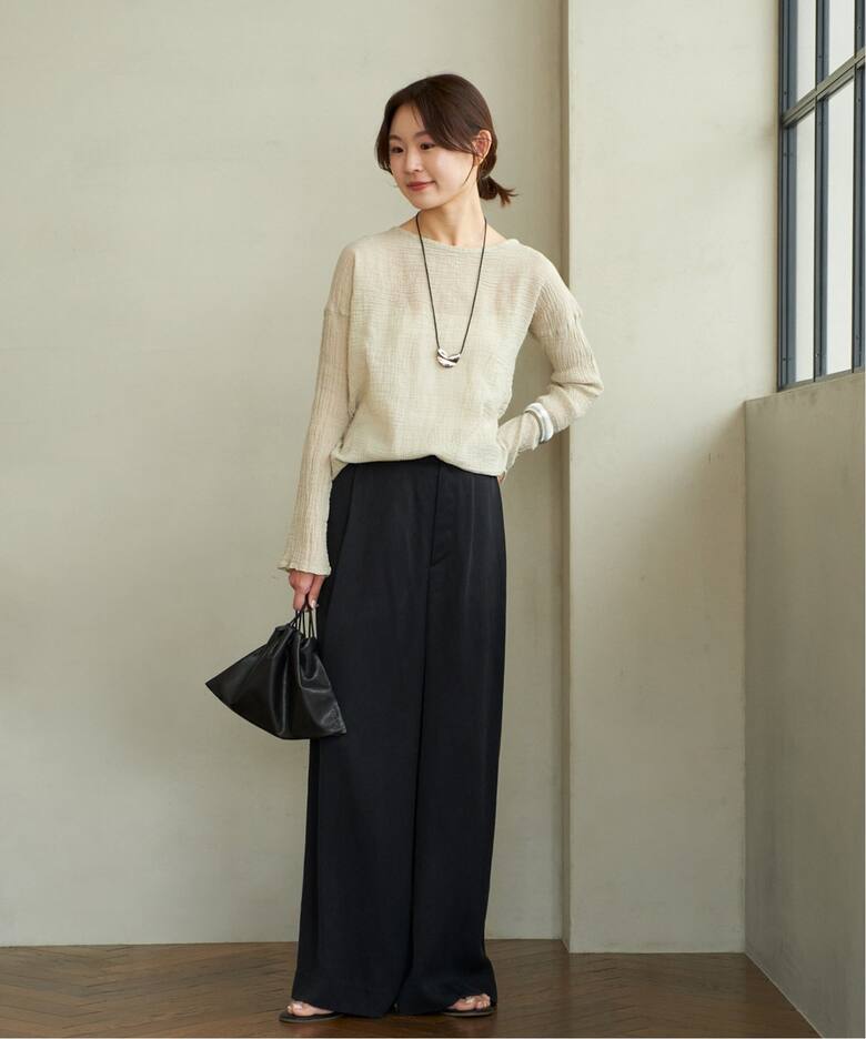 fibril linen 混 フレアパンツ（スラックス）｜Plage（プラージュ）の  