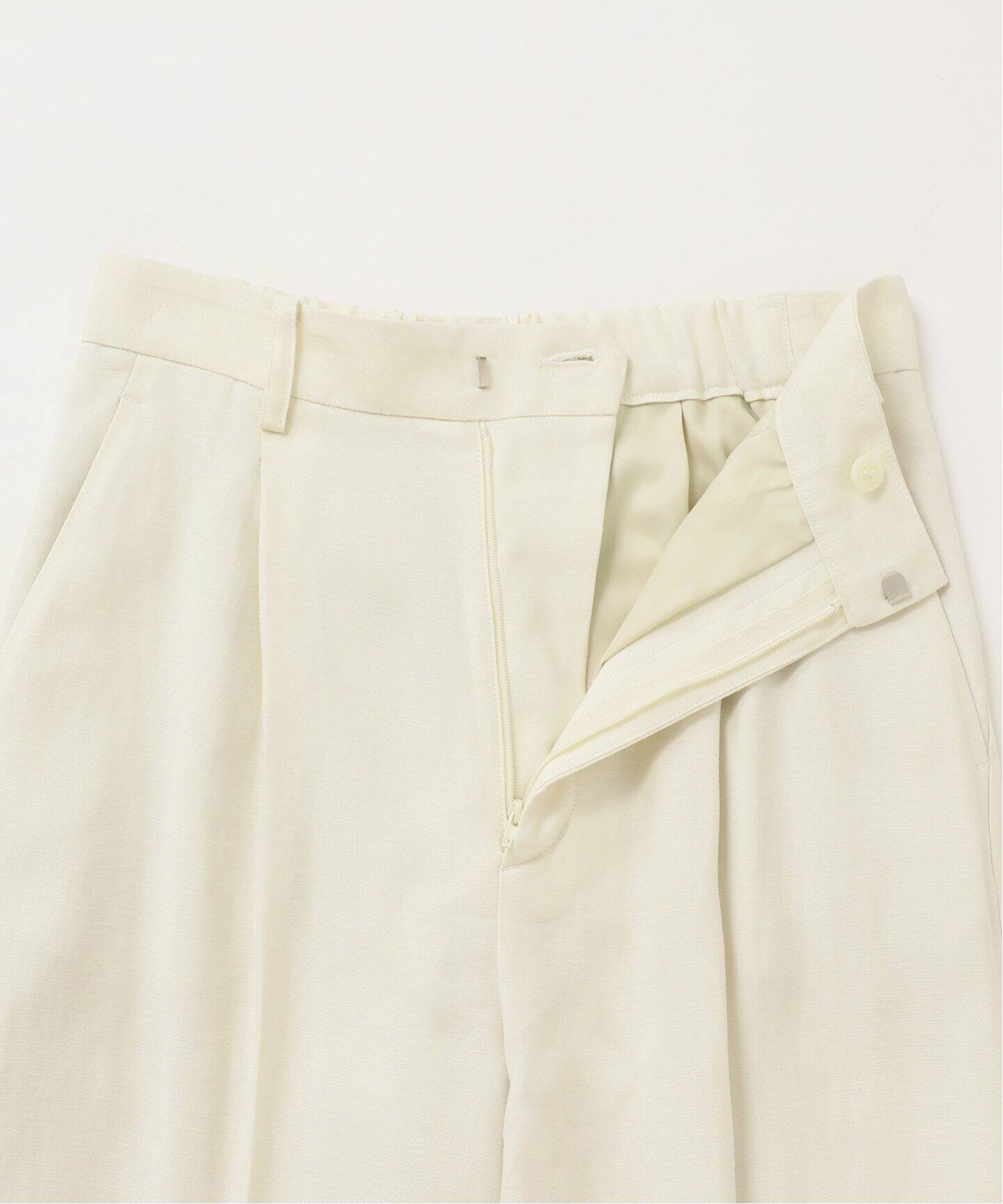 追加》washable linen混 ハイウエストパンツ（スラックス