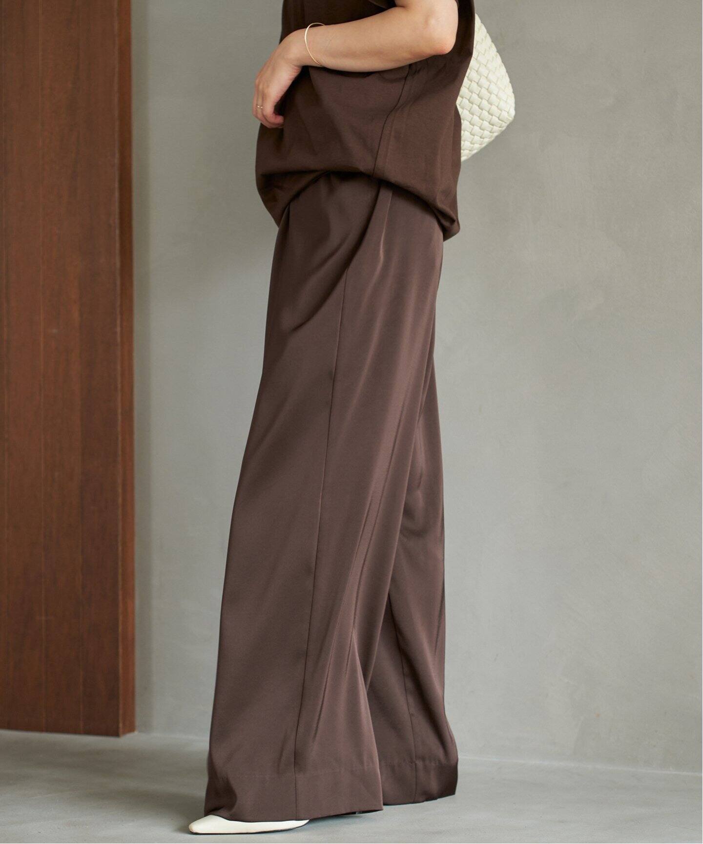 plage dull satin relax パンツ　34 追加》dull satin relax パンツ（その他パンツ）｜Plage