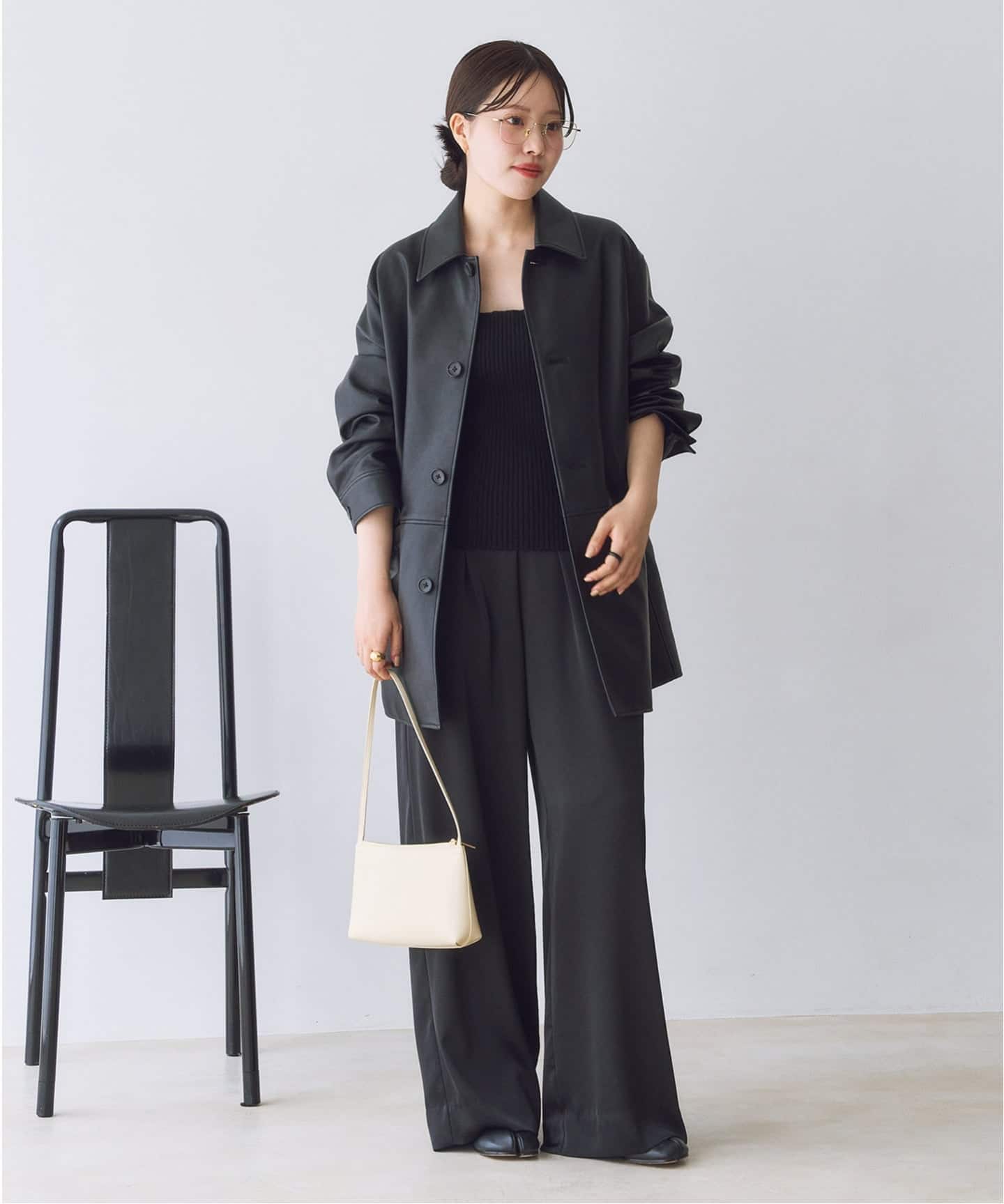 Plage プラージュ　Satin Relaxパンツ　ブラック　美品 Satin Relax パンツ（その他パンツ）｜Plage（プラージュ）の