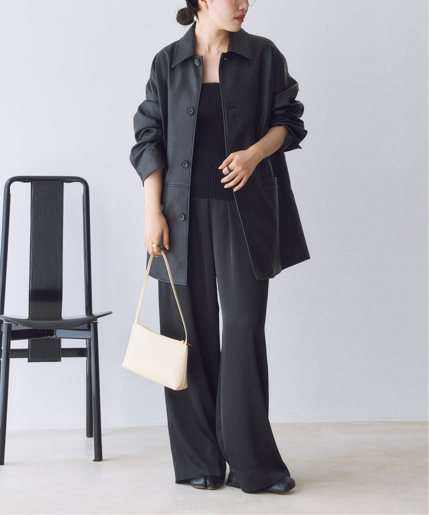 Plage プラージュ　Satin Relaxパンツ　ブラック　美品 Plage プラージュ Satin Relaxパンツ ブラック 美品 plage