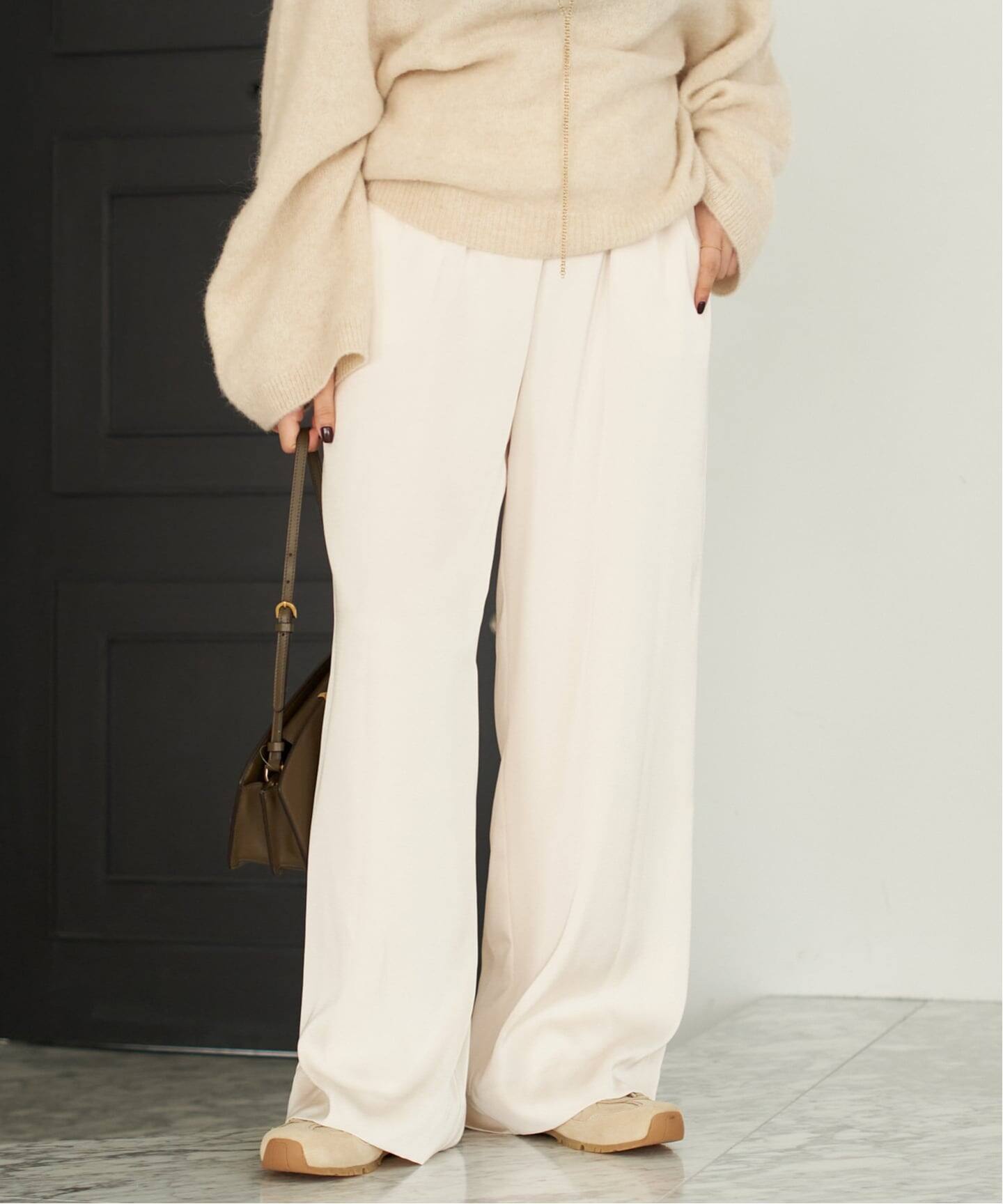 Plage プラージュ　Satin Relaxパンツ　ブラック　美品 dull satin relax パンツ（その他パンツ）｜Plage（プラージュ