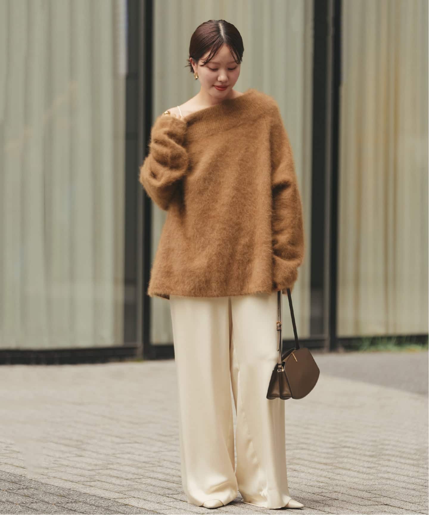 25AW　double satin minimal パンツ　36 ブラウンD double satin minimal パンツ（その他パンツ）｜Plage（プラージュ）の