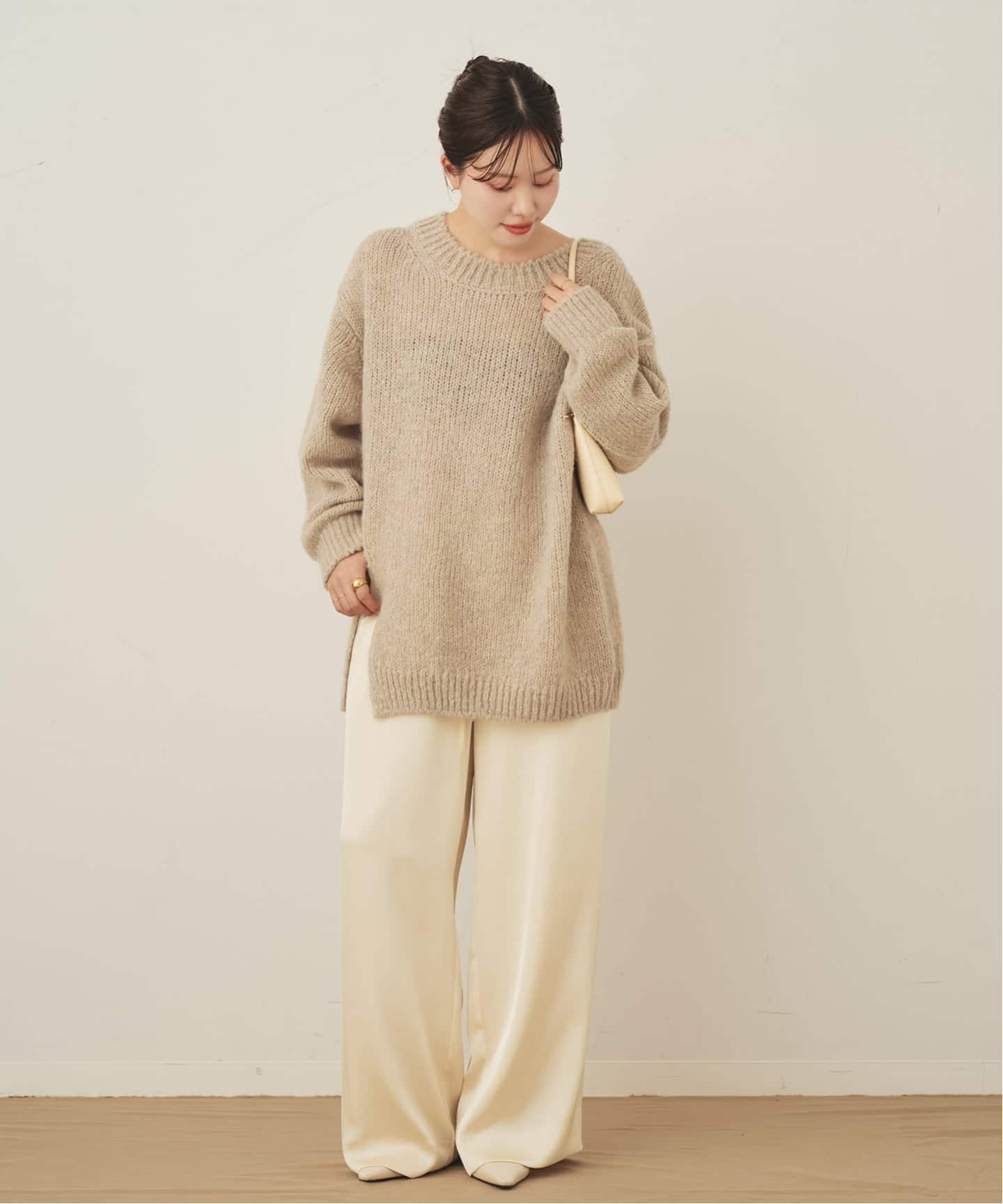 25AW　double satin minimal パンツ　36 ブラウンD double satin minimal パンツ（その他パンツ）｜Plage（プラージュ）の